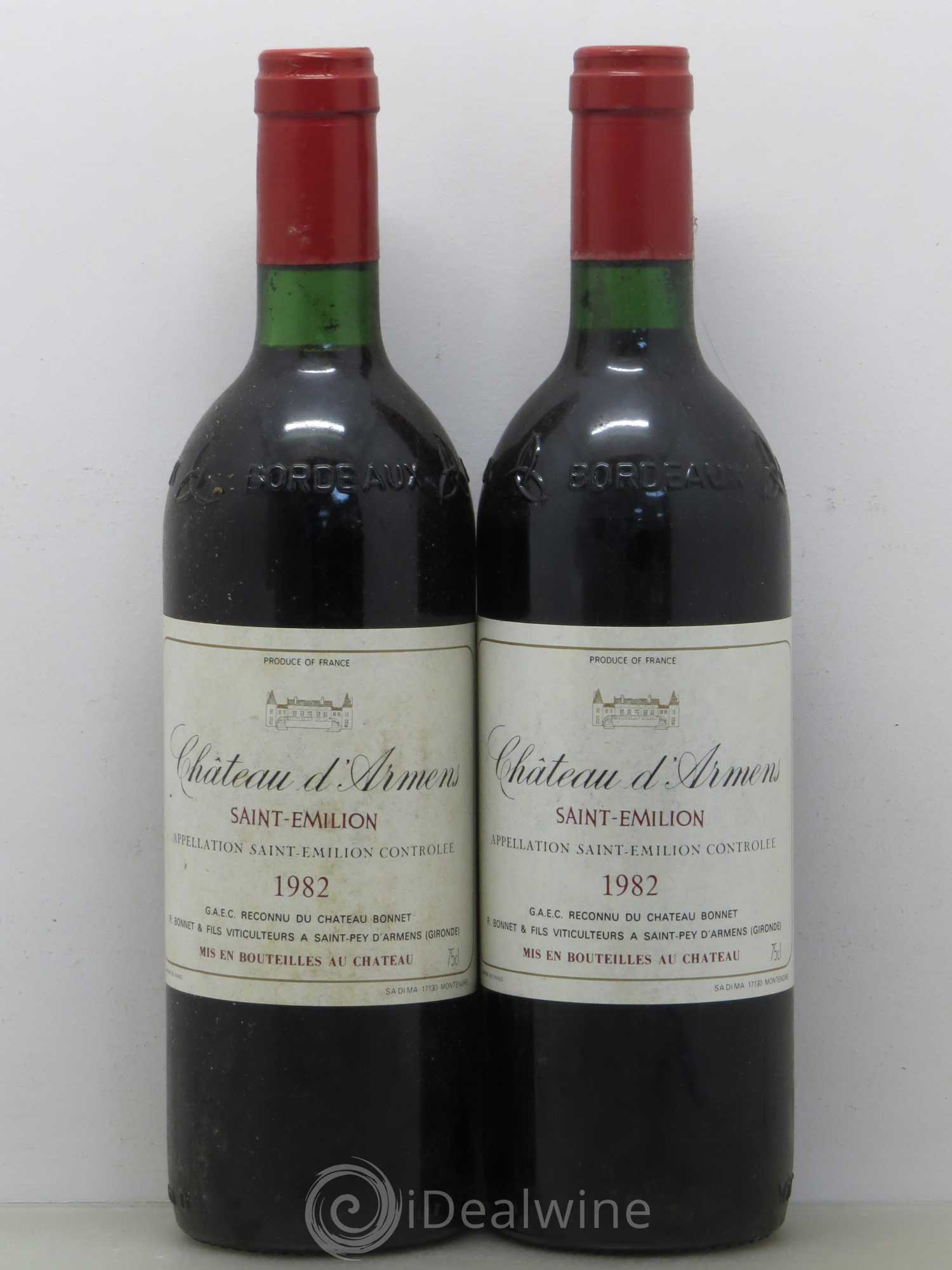 Château Armens Grand Cru 1982 - Lot de 2 bouteilles - 0