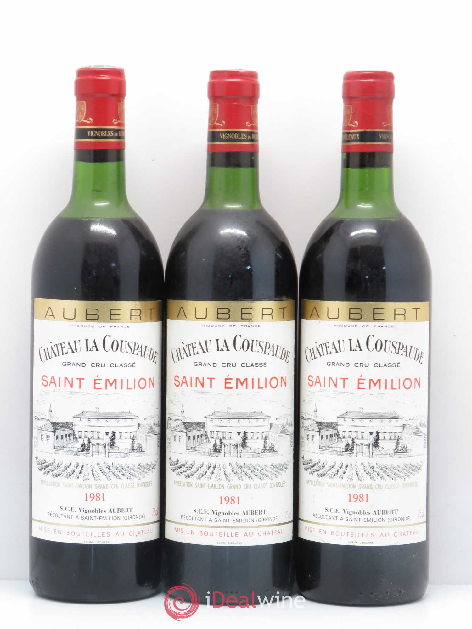 Château la Couspaude Grand Cru Classé 1981 - Lot de 3 bouteilles - 0