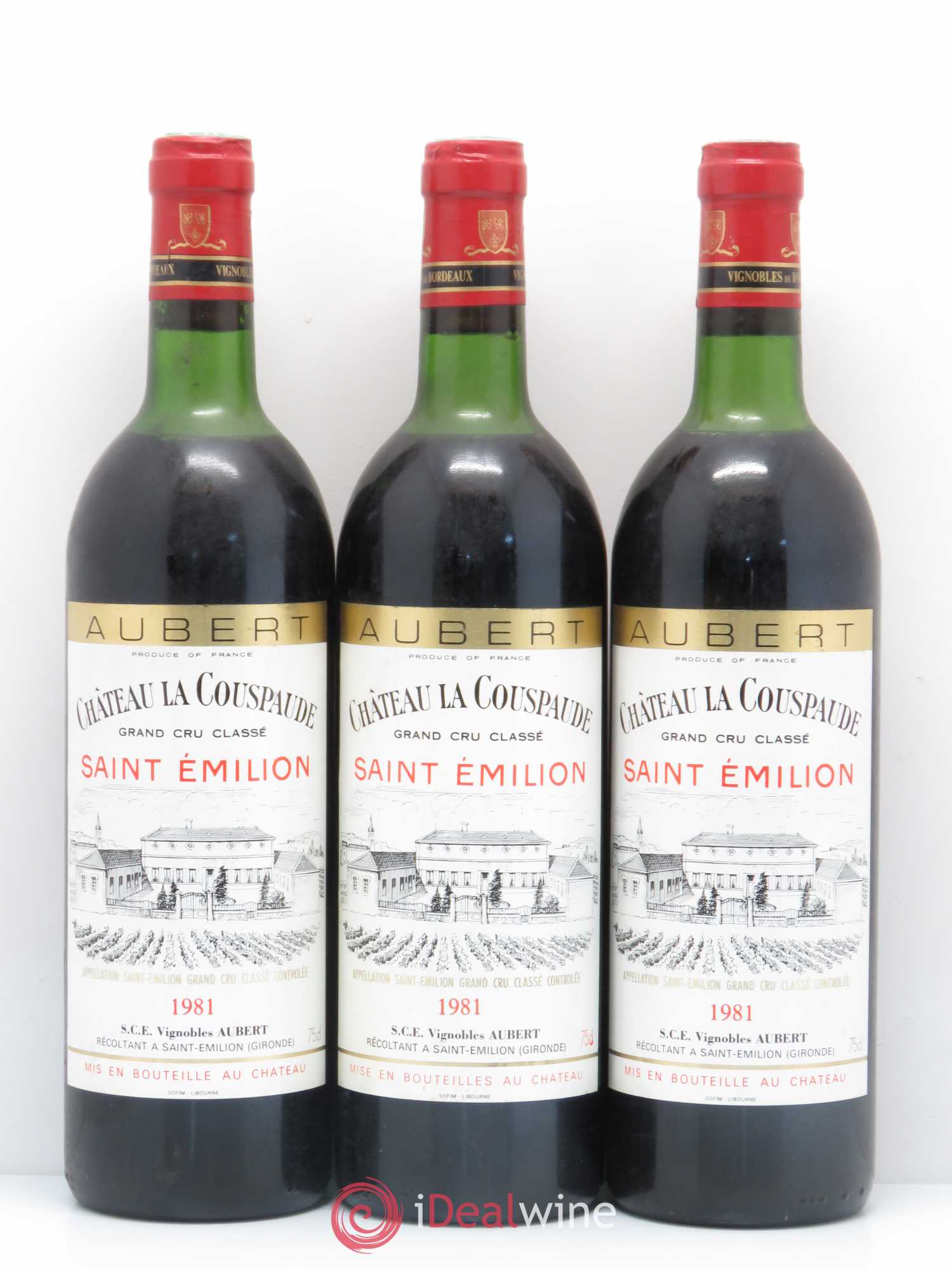 Château la Couspaude Grand Cru Classé 1981 - Lot de 3 bouteilles - 0