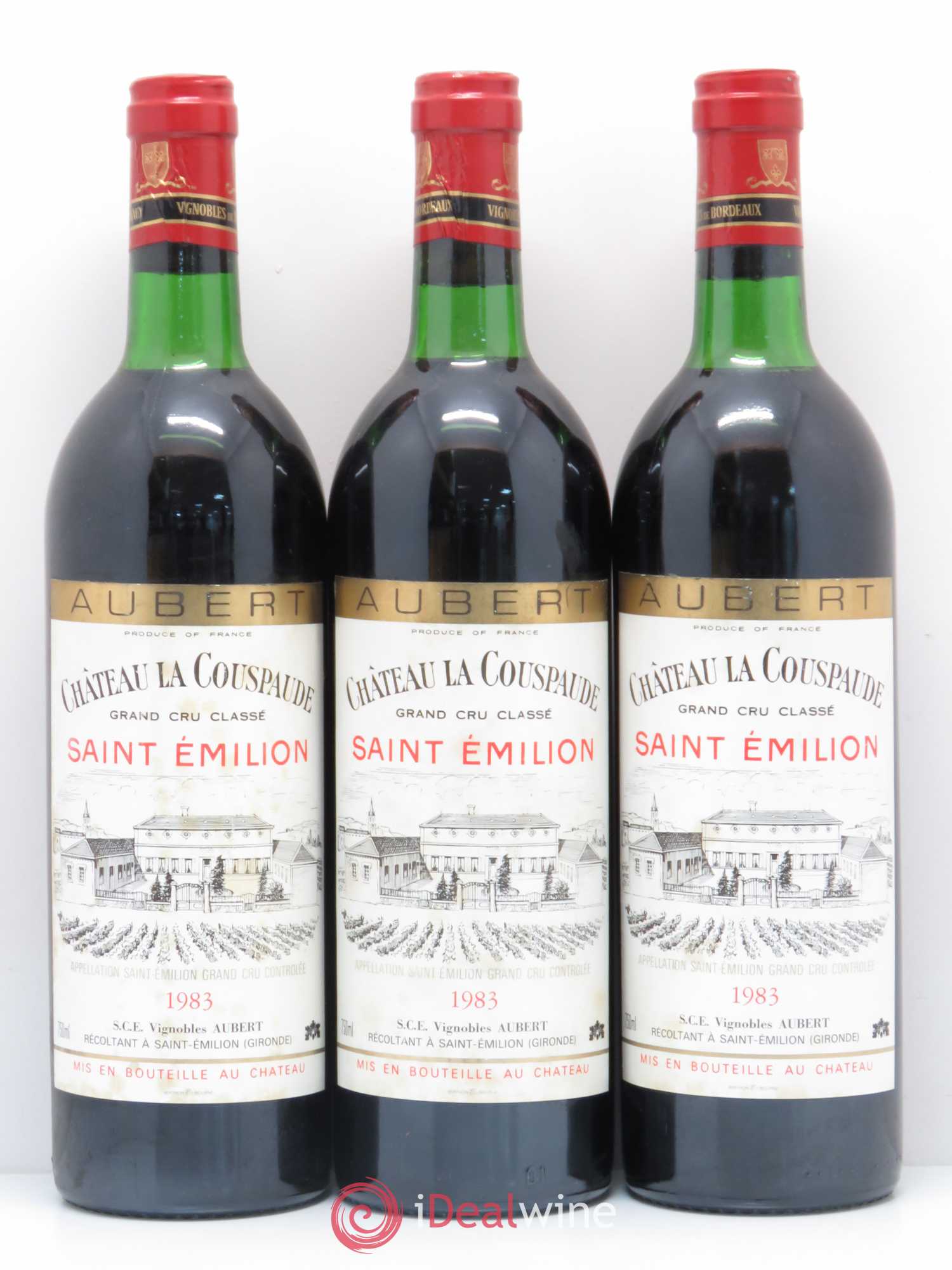 Château la Couspaude Grand Cru Classé 1983 - Lot de 3 bouteilles - 0