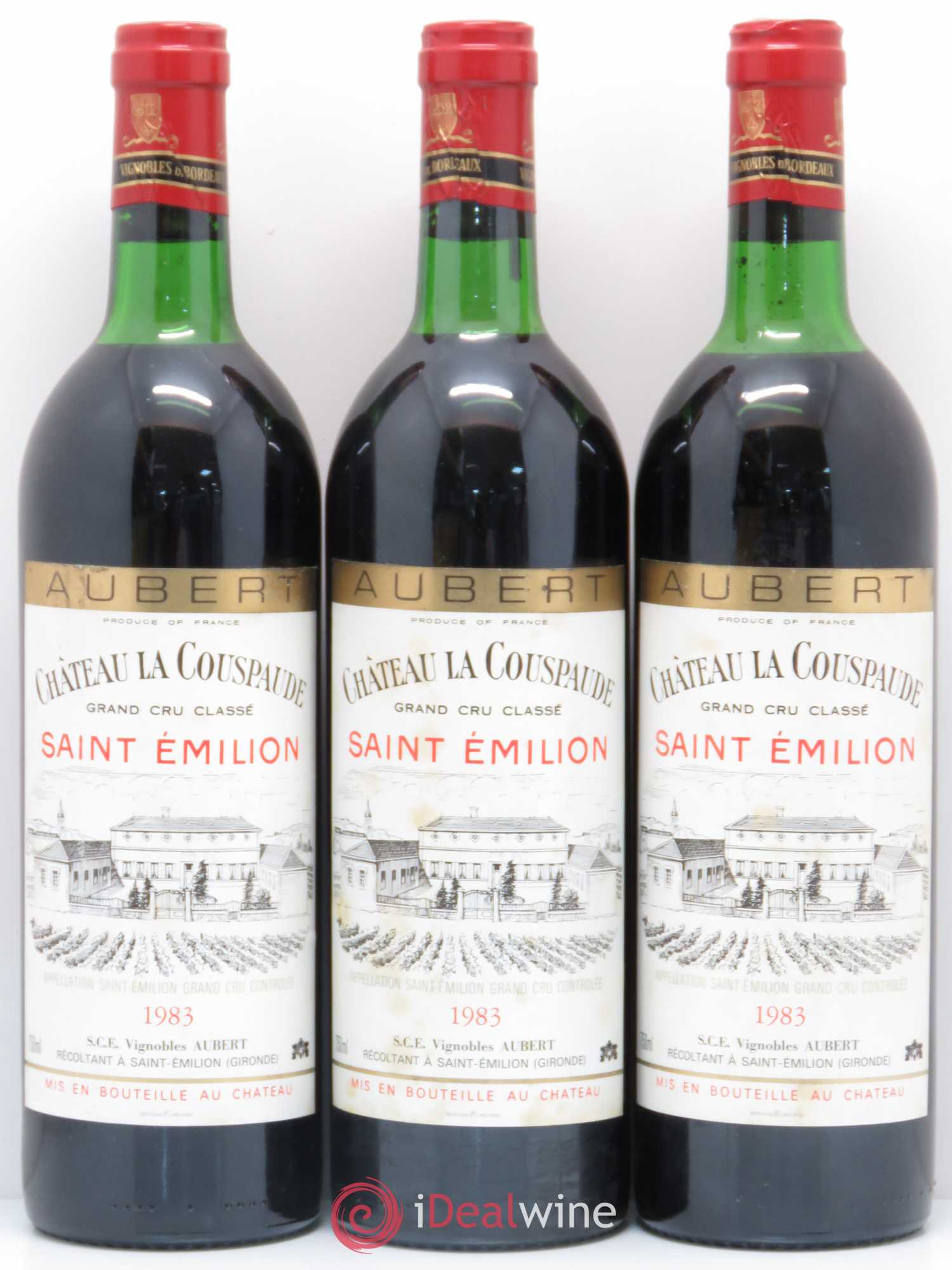 Château la Couspaude Grand Cru Classé 1983 - Lot de 3 bouteilles - 0