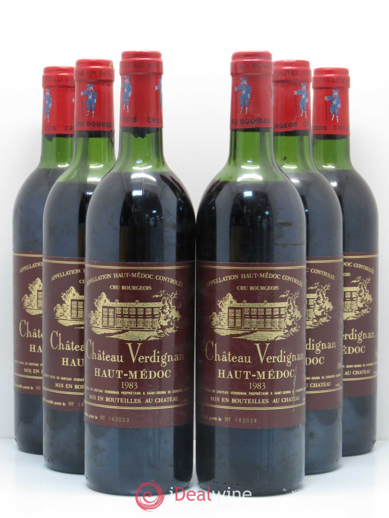 Château Verdignan Cru Bourgeois 1983 - Lot de 6 bouteilles - 0