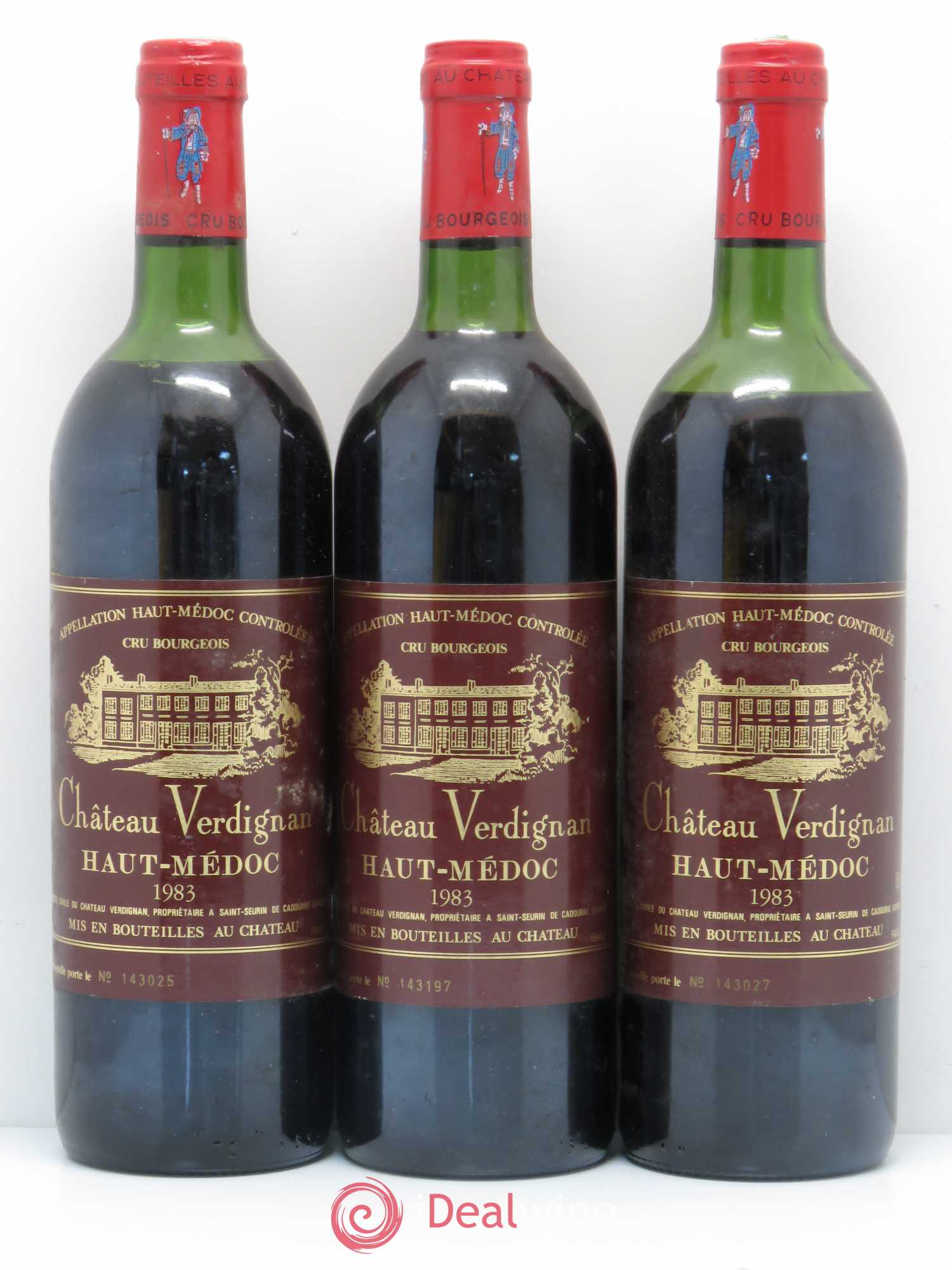 Château Verdignan Cru Bourgeois 1983 - Lot de 3 bouteilles - 0