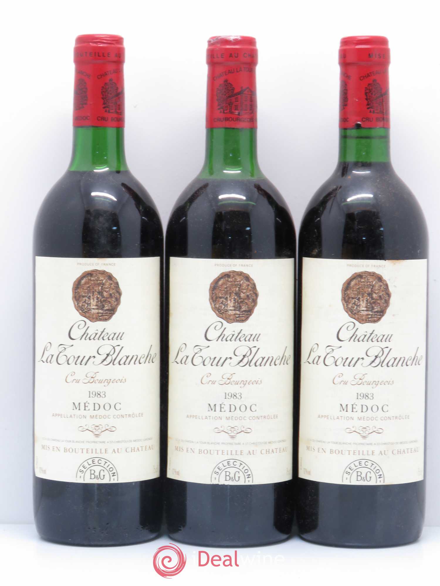 Château Tour Blanche Cru Bourgeois 1983 - Lot de 3 bouteilles - 0