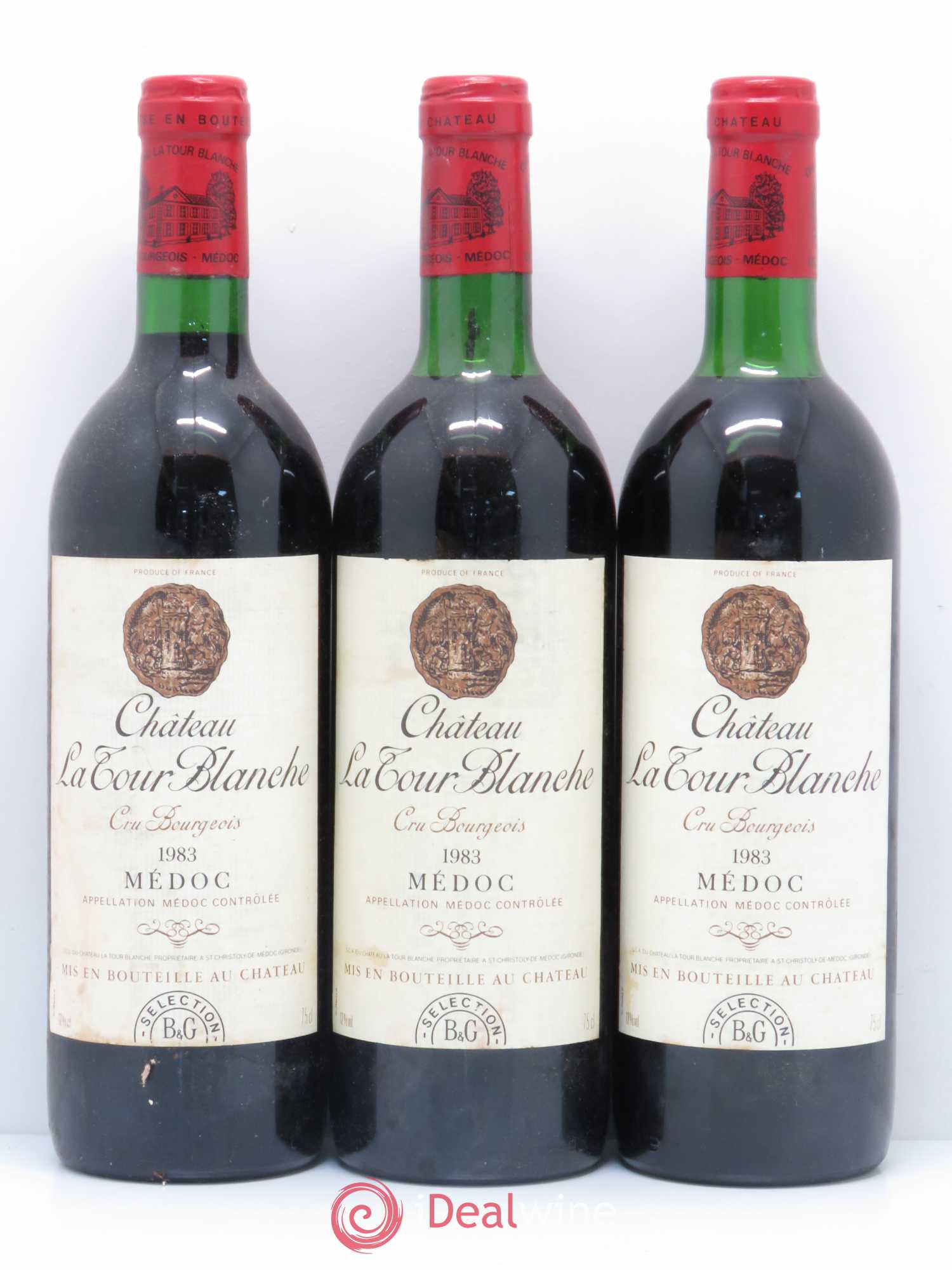 Château Tour Blanche Cru Bourgeois 1983 - Lot de 3 bouteilles - 0