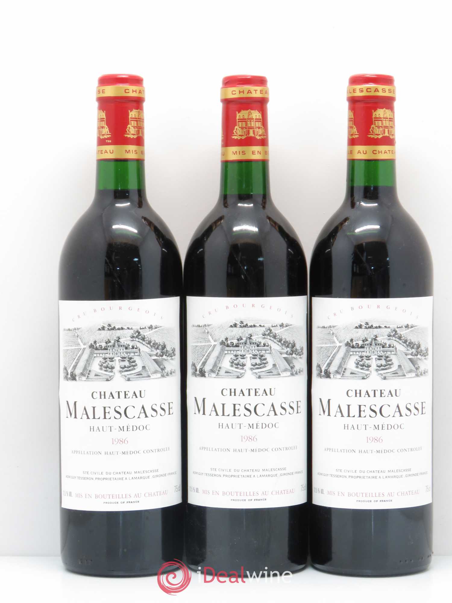 Château Malescasse Cru Bourgeois Exceptionnel 1986 - Lot de 12 bouteilles - 1