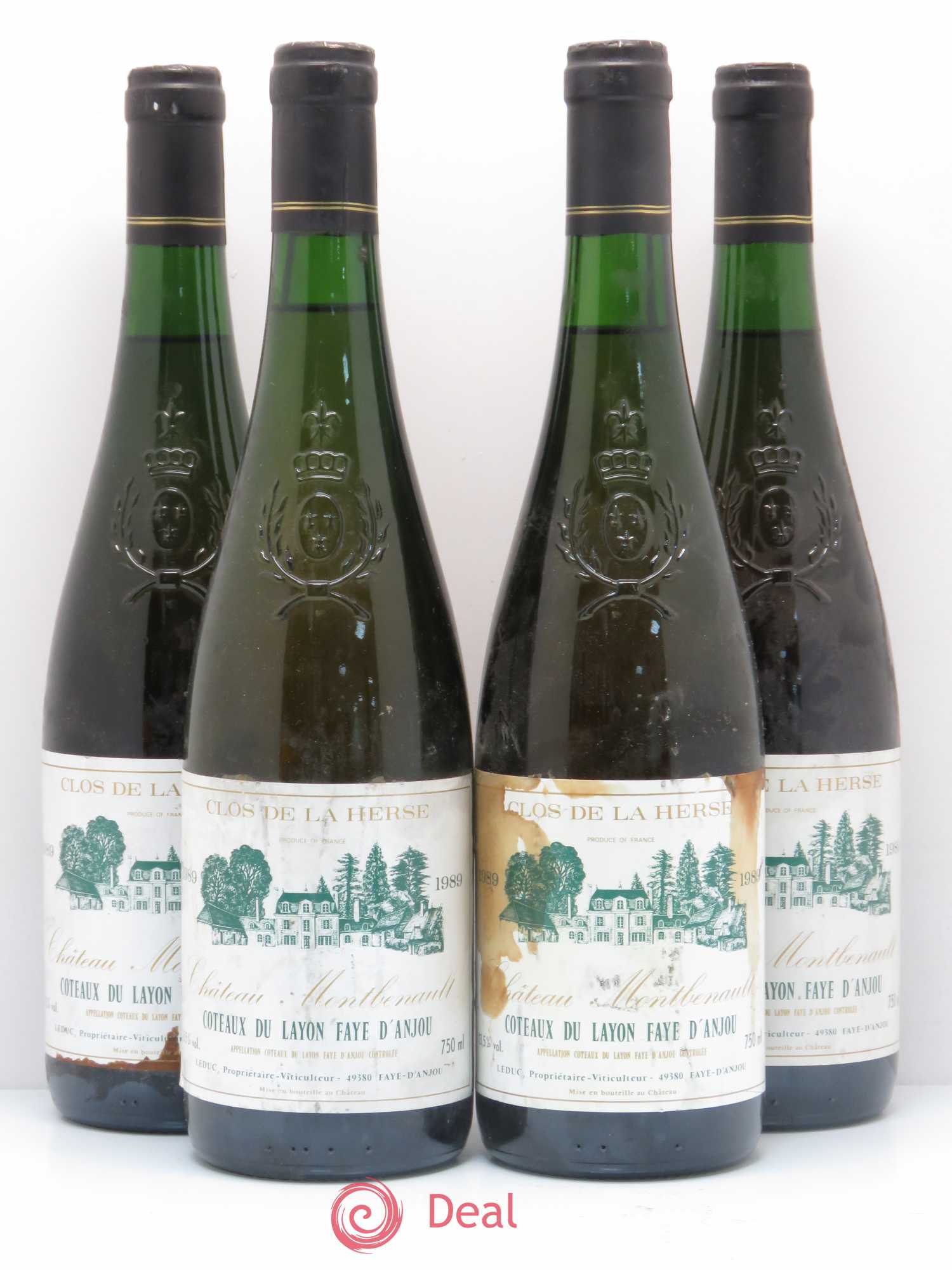 Coteaux du Layon Faye d'Anjou Château Montbenault Clos de la Herse 1989 - Lotto di 4 bottiglie - 0