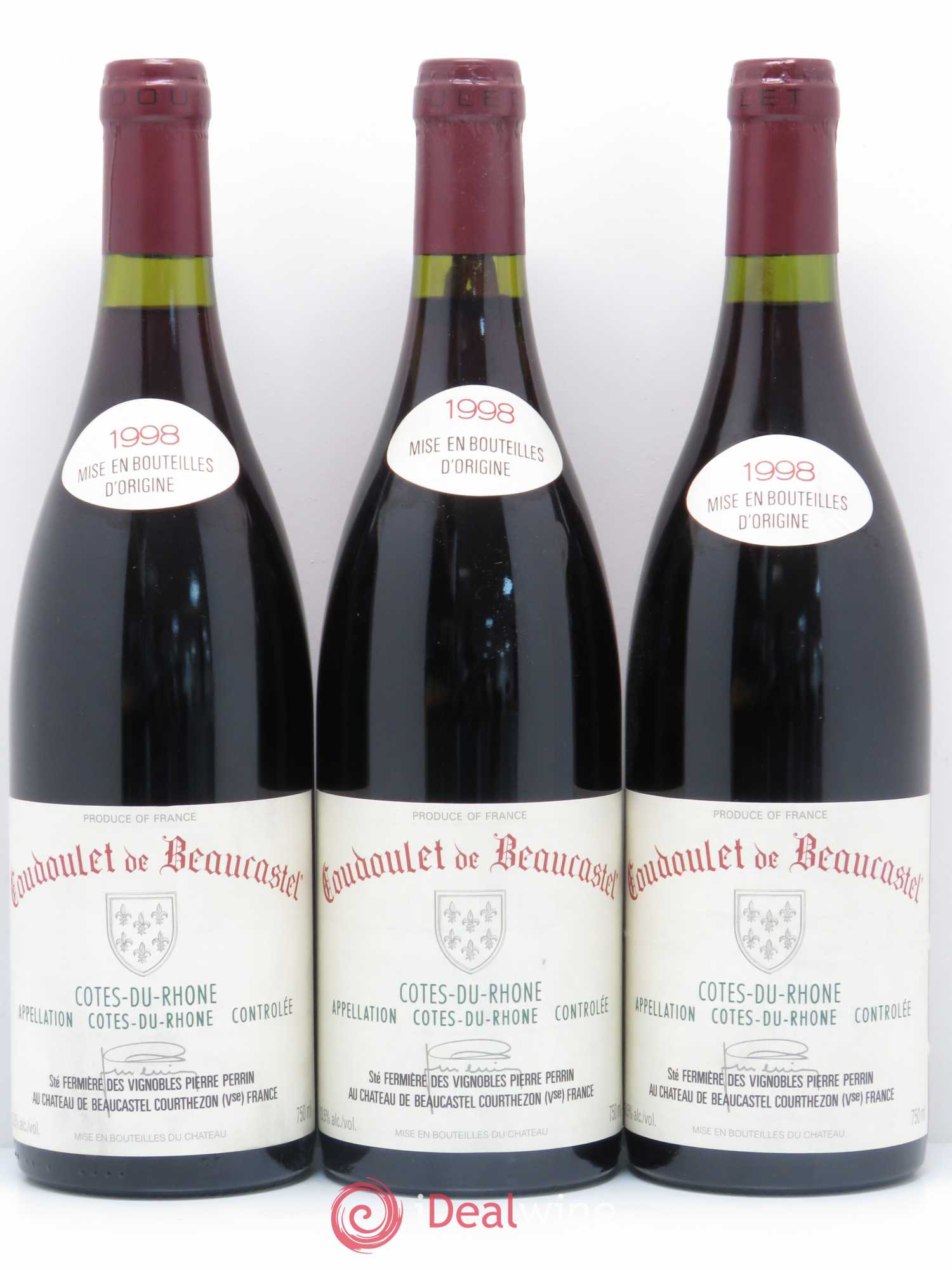 Côtes-du-Rhône Coudoulet de Beaucastel Famille Perrin 1998 - Lot de 6 bouteilles - 2