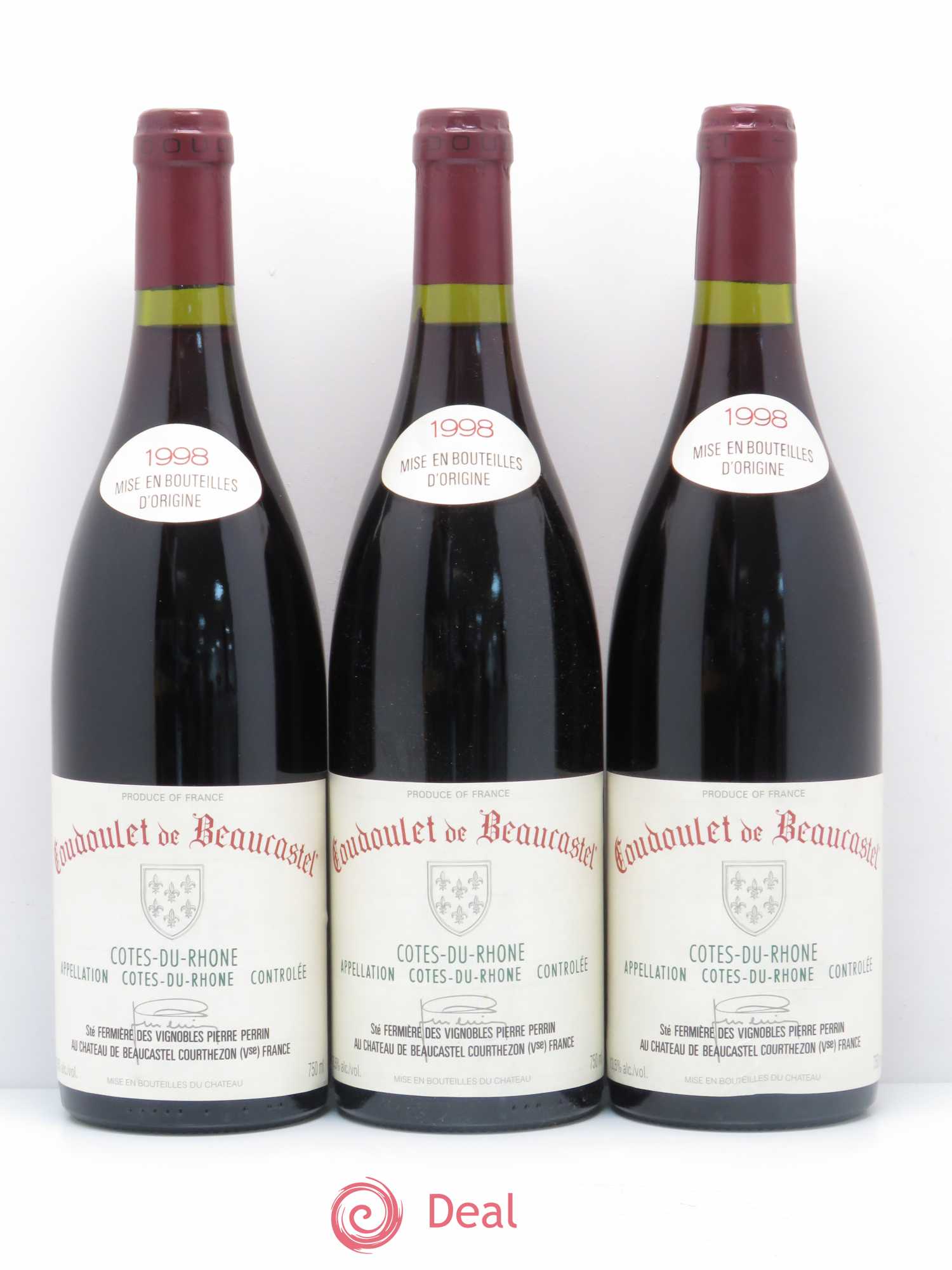 Côtes-du-Rhône Coudoulet de Beaucastel Famille Perrin 1998 - Lot de 6 bouteilles - 1