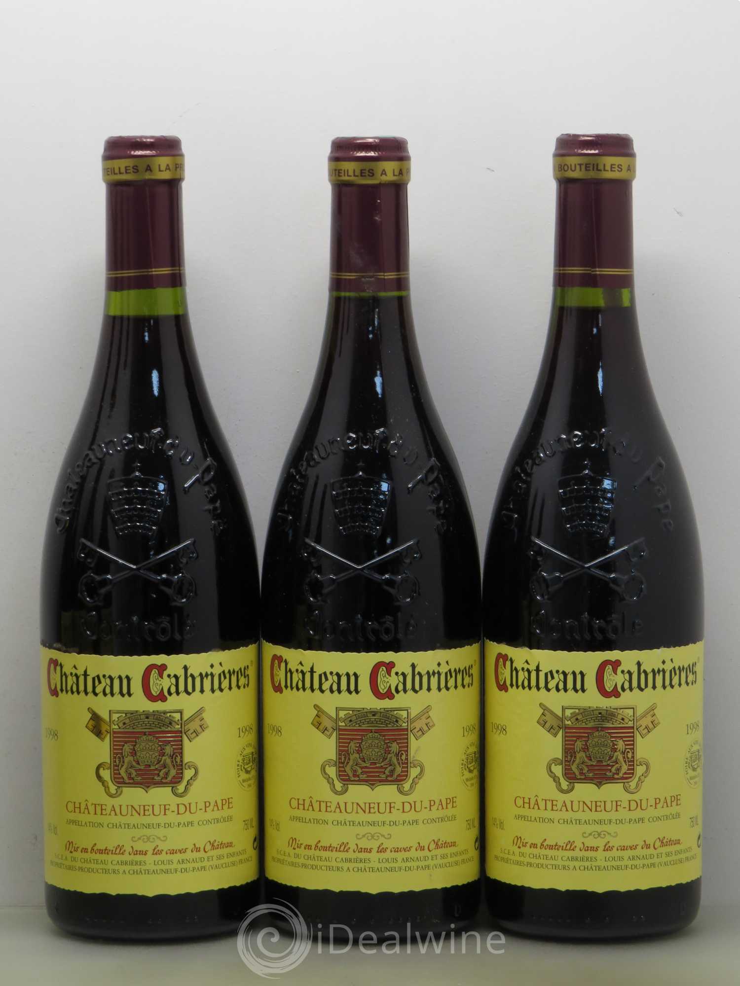 Châteauneuf-du-Pape Château Cabrieres 1998 - Lot de 6 bouteilles - 1