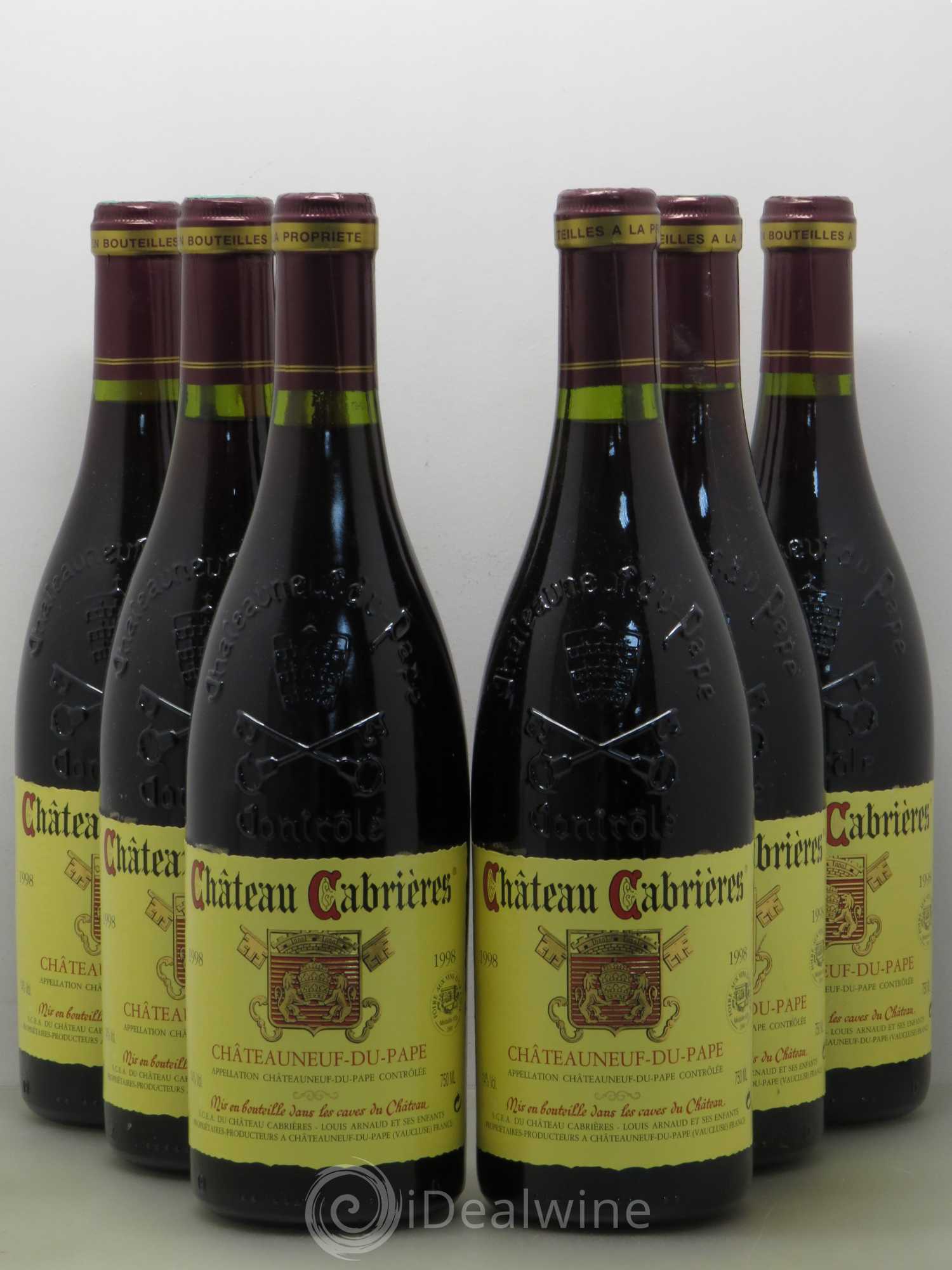Châteauneuf-du-Pape Château Cabrieres 1998 - Lot de 6 bouteilles - 0
