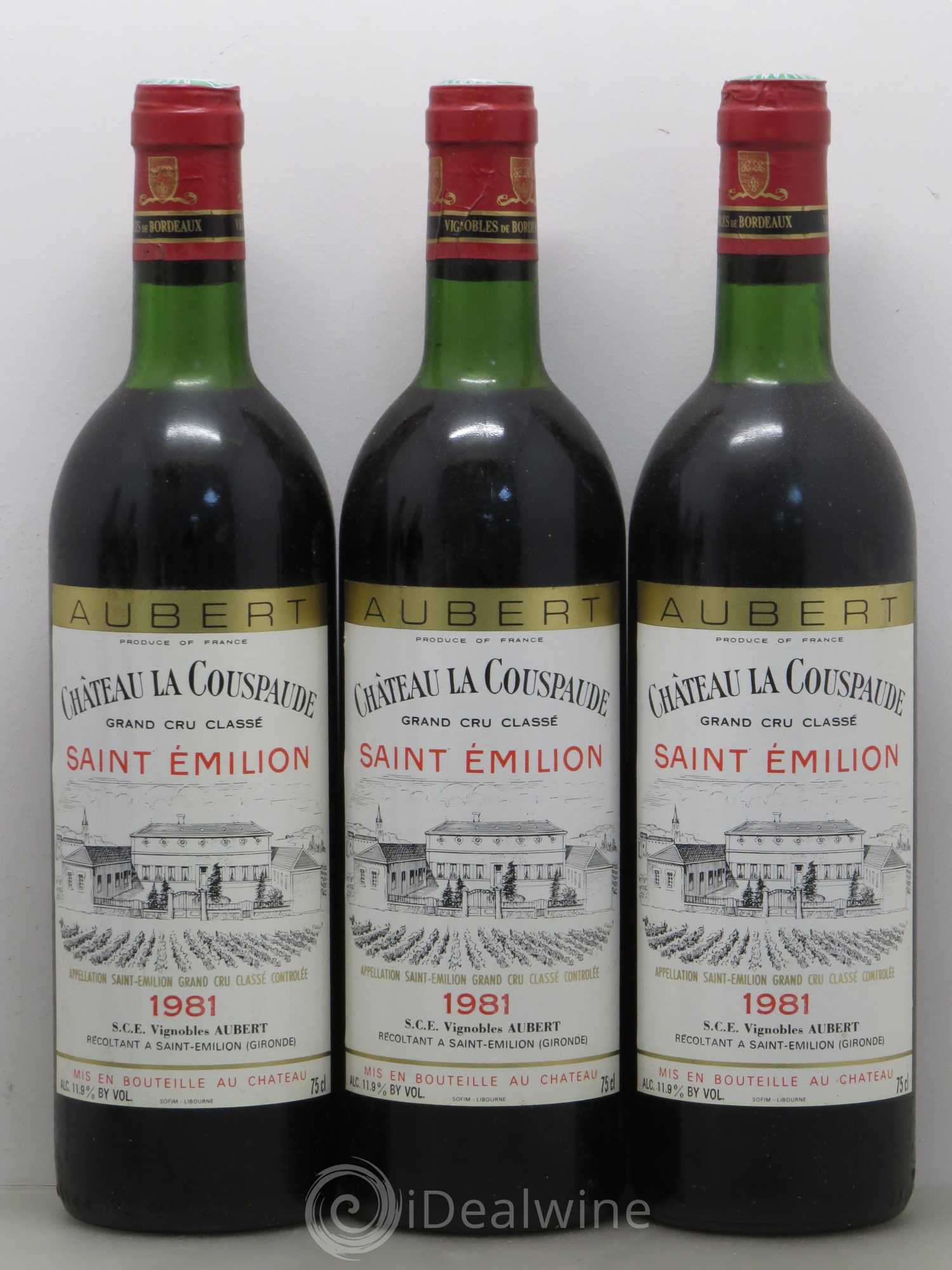 Château la Couspaude Grand Cru Classé (sans prix de réserve) 1981 - Lot de 3 bouteilles - 0