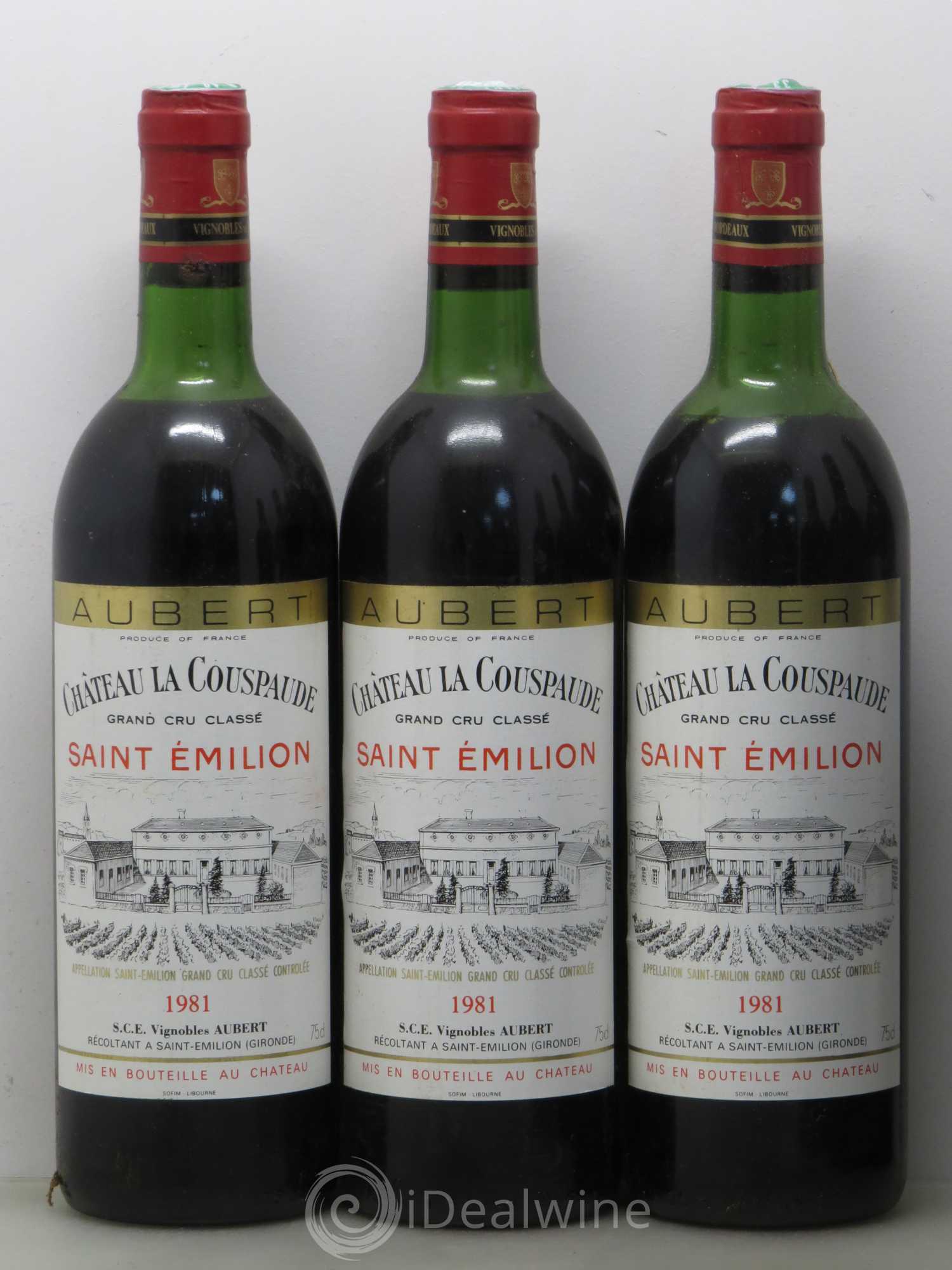 Château la Couspaude Grand Cru Classé 1981 - Lot de 6 bouteilles - 1