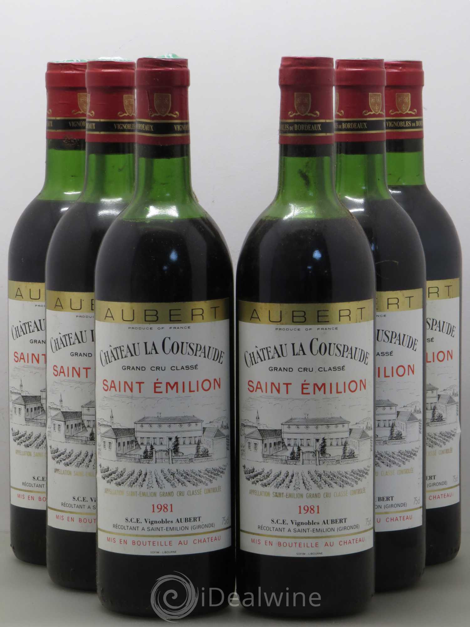 Château la Couspaude Grand Cru Classé 1981 - Lot de 6 bouteilles - 0