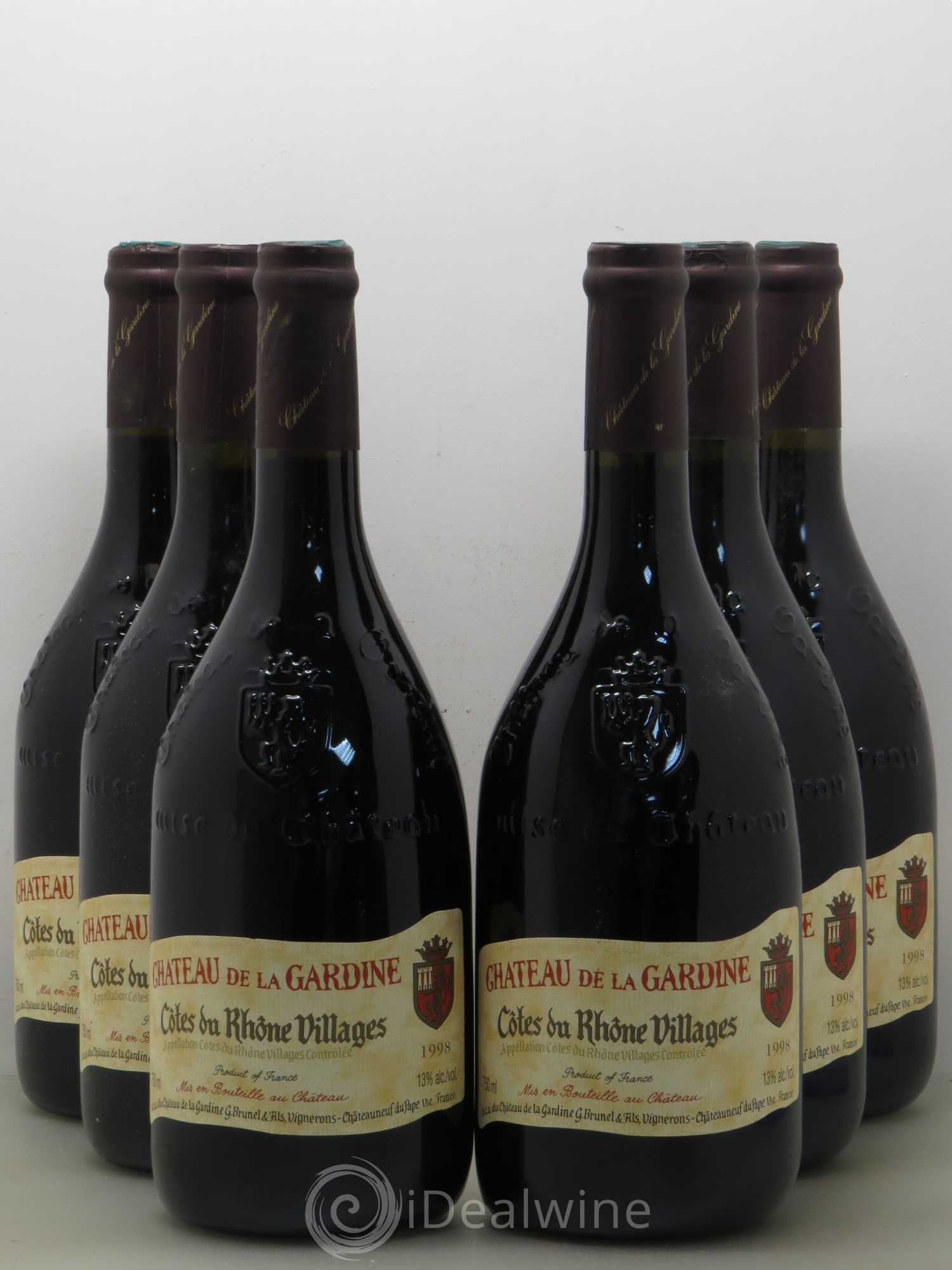 Côtes-du-Rhône Château de La Gardine (sans prix de réserve) 1998 - Posten von 6 Flaschen - 0