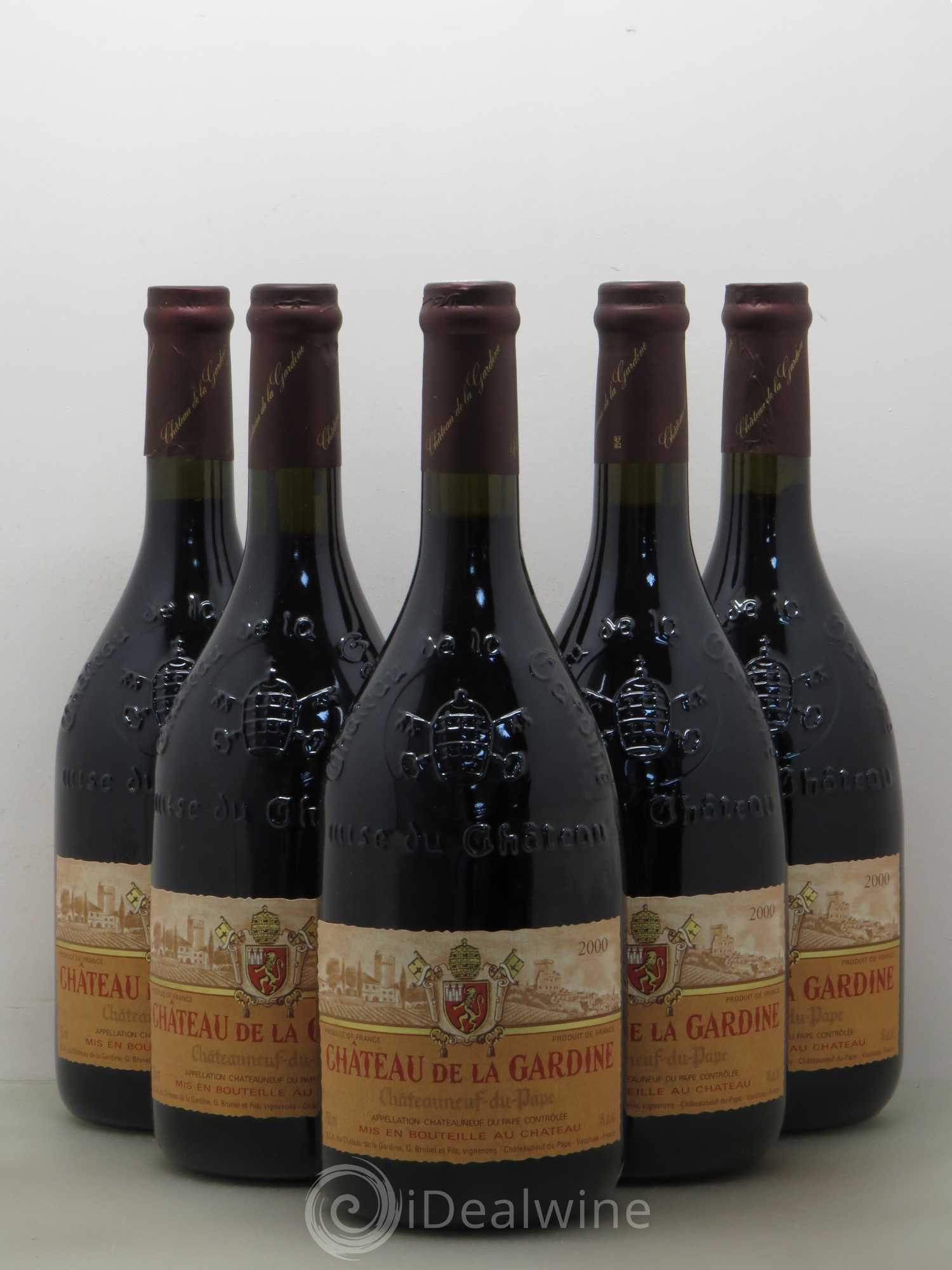 Châteauneuf-du-Pape Château de La Gardine Famille Brunel (sans prix de réserve) 2000 - Lot de 5 bouteilles - 0
