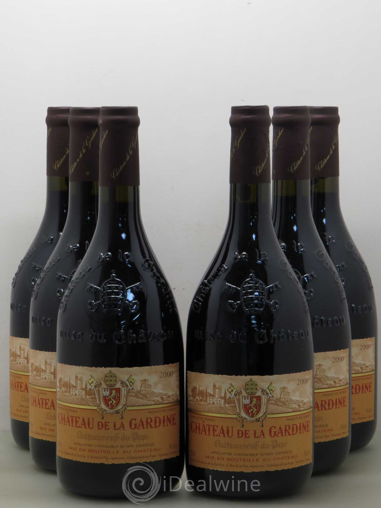 Châteauneuf-du-Pape Château de La Gardine Famille Brunel (sans prix de réserve) 2000 - Lot de 6 bouteilles - 0