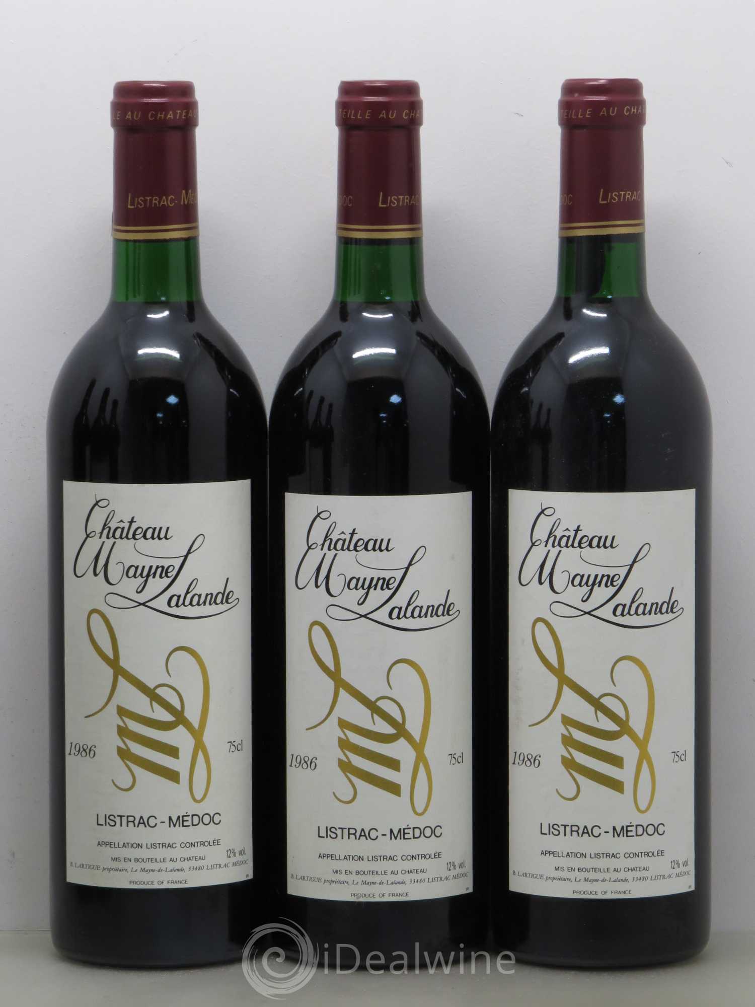 Château Mayne Lalande Cru Bourgeois (sans prix de réserve) 1986 - Lot de 6 bouteilles - 1