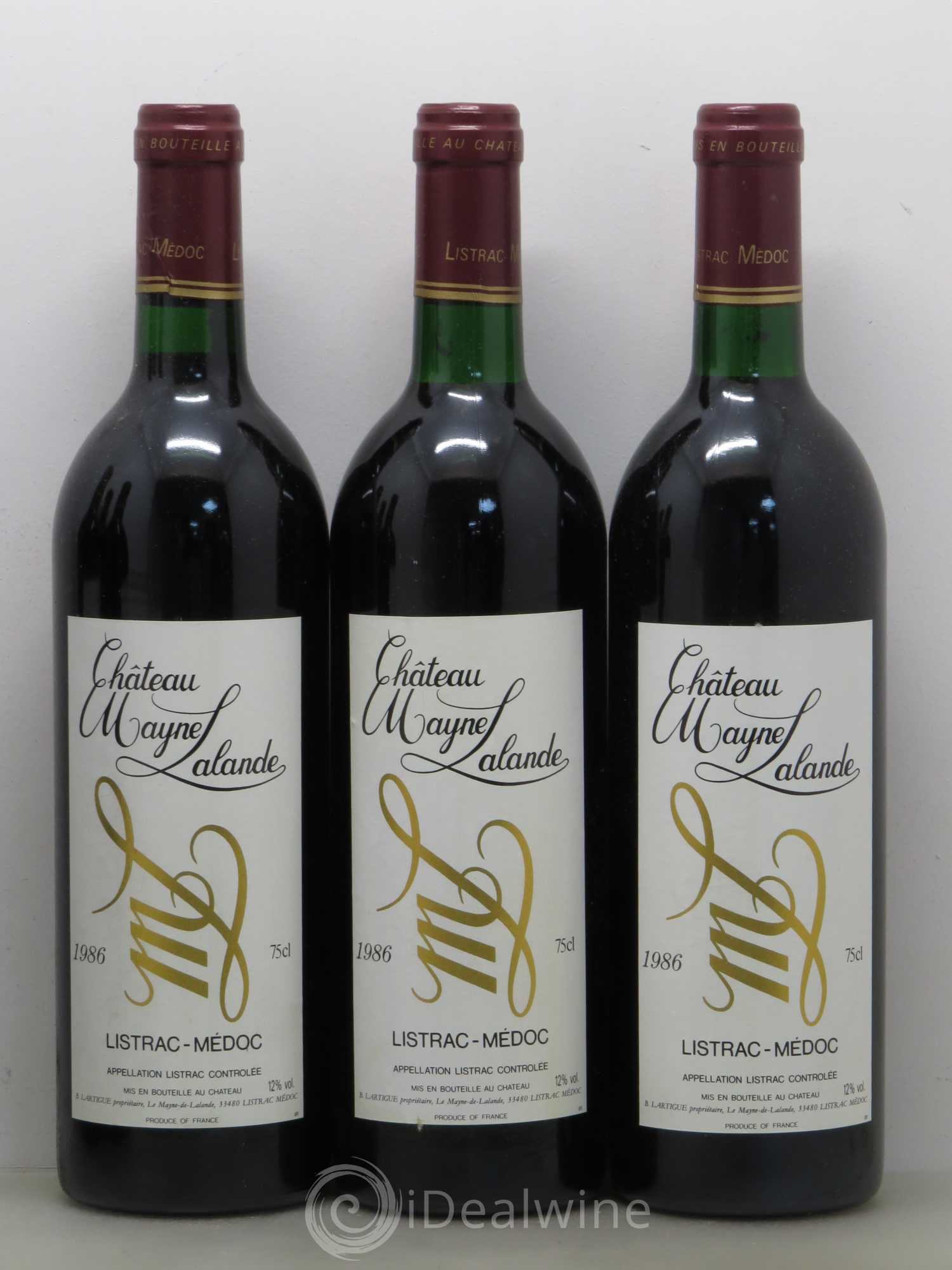 Château Mayne Lalande Cru Bourgeois (sans prix de réserve) 1986 - Lot de 6 bouteilles - 1
