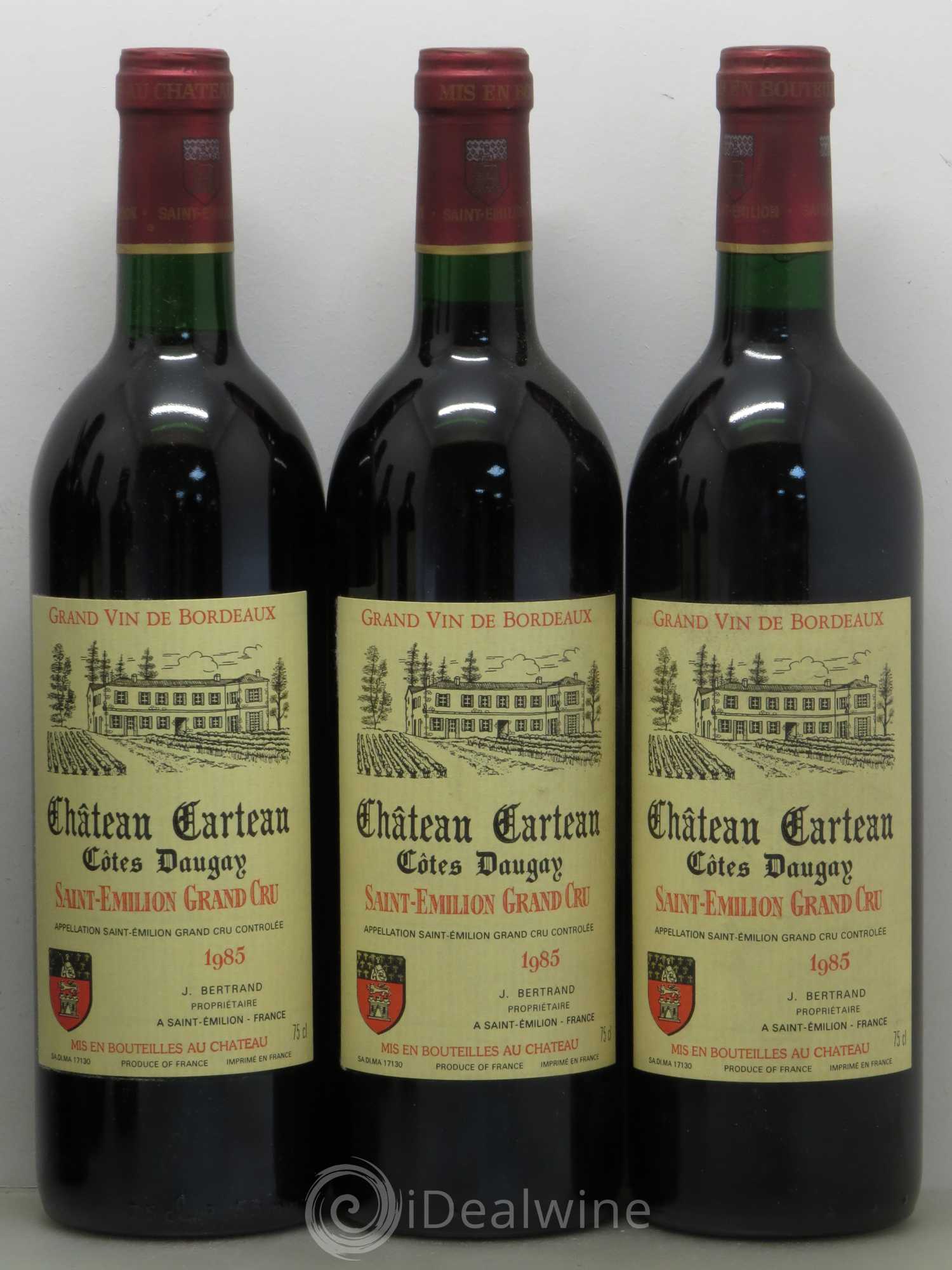 Saint-Émilion Château Carteau Côtes Daugay 1985 - Posten von 6 Flaschen - 1