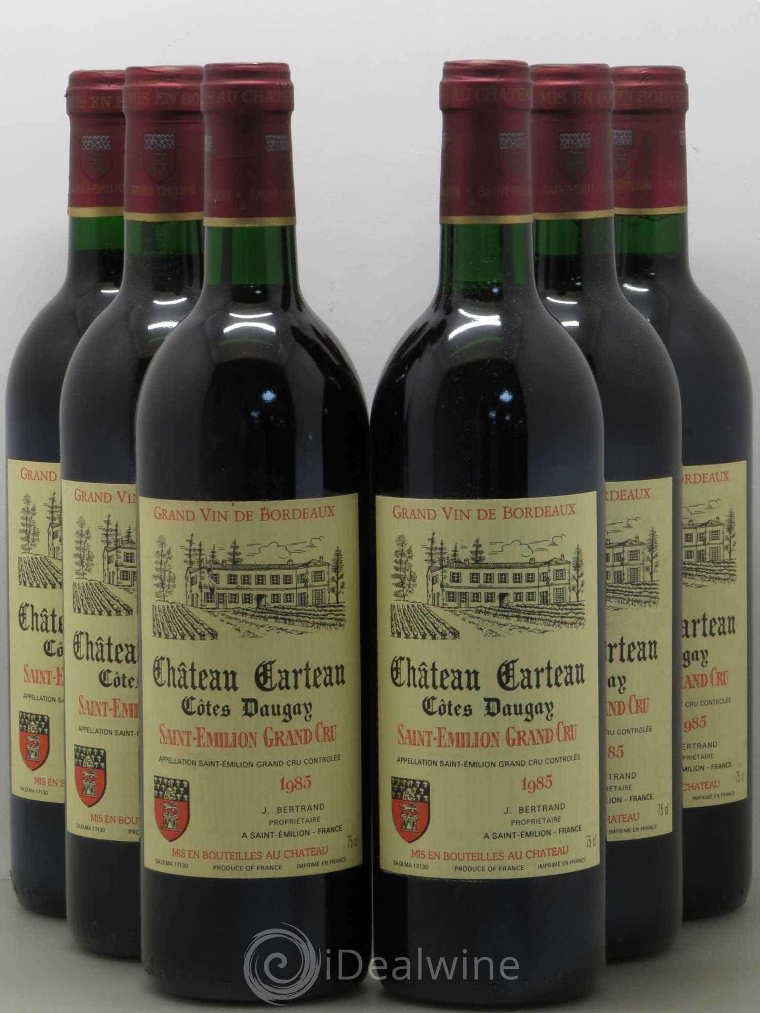 Saint-Émilion Château Carteau Côtes Daugay 1985 - Posten von 6 Flaschen - 0