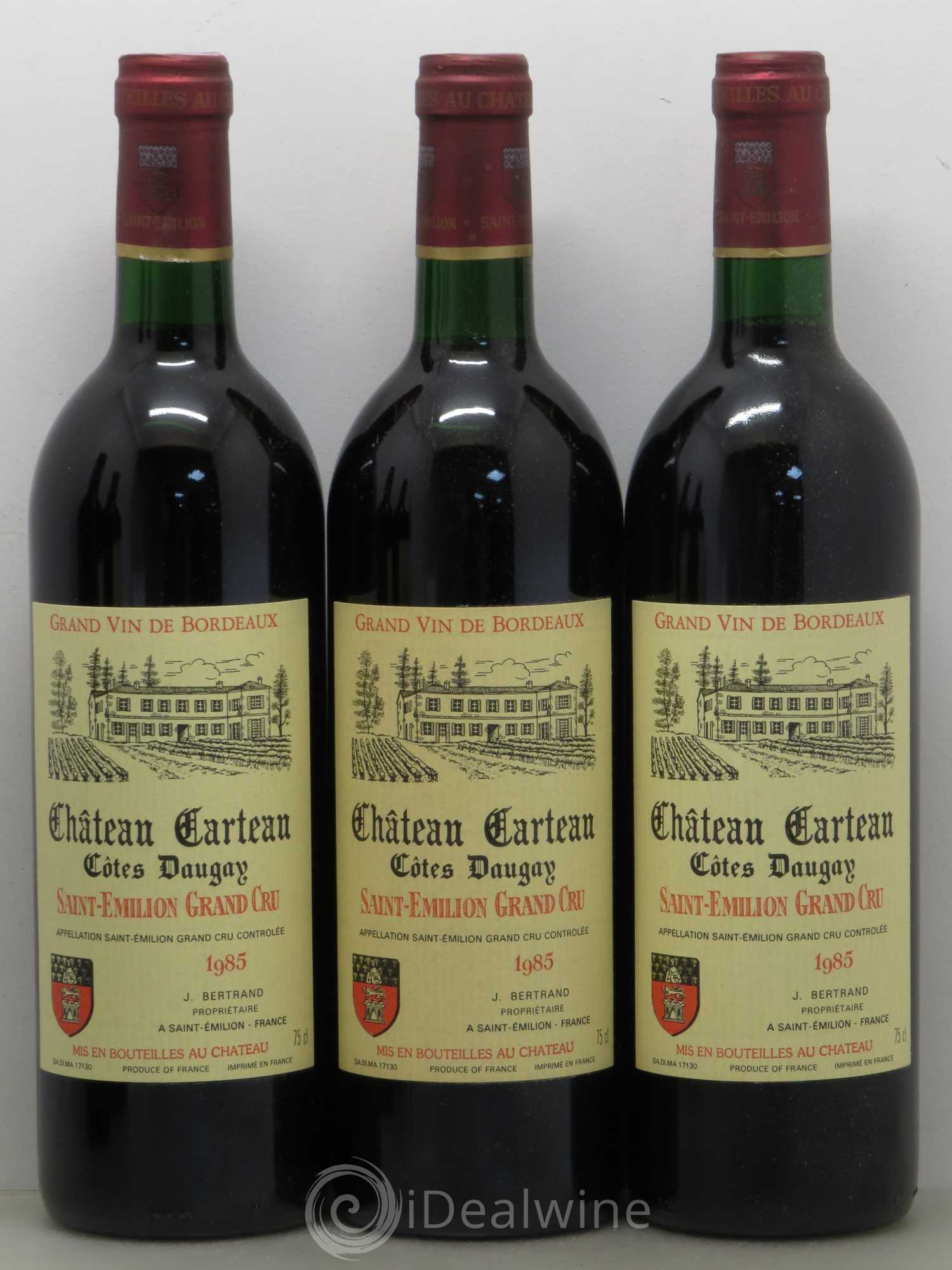 Saint-Émilion Château Carteau Côtes Daugay 1985 - Posten von 5 Flaschen - 1