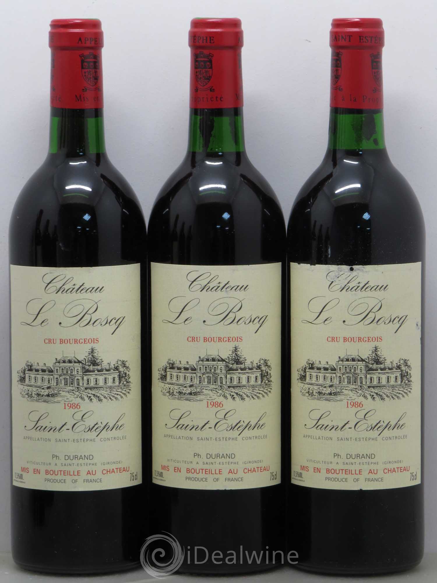 Château le Boscq Cru Bourgeois 1986 - Lot de 3 bouteilles - 0