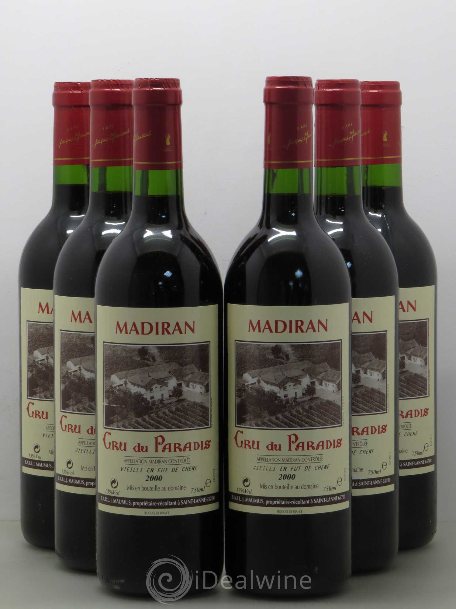 Madiran Cru du paradis Maumus (sans prix de réserve) 2000 - Posten von 6 Flaschen - 0