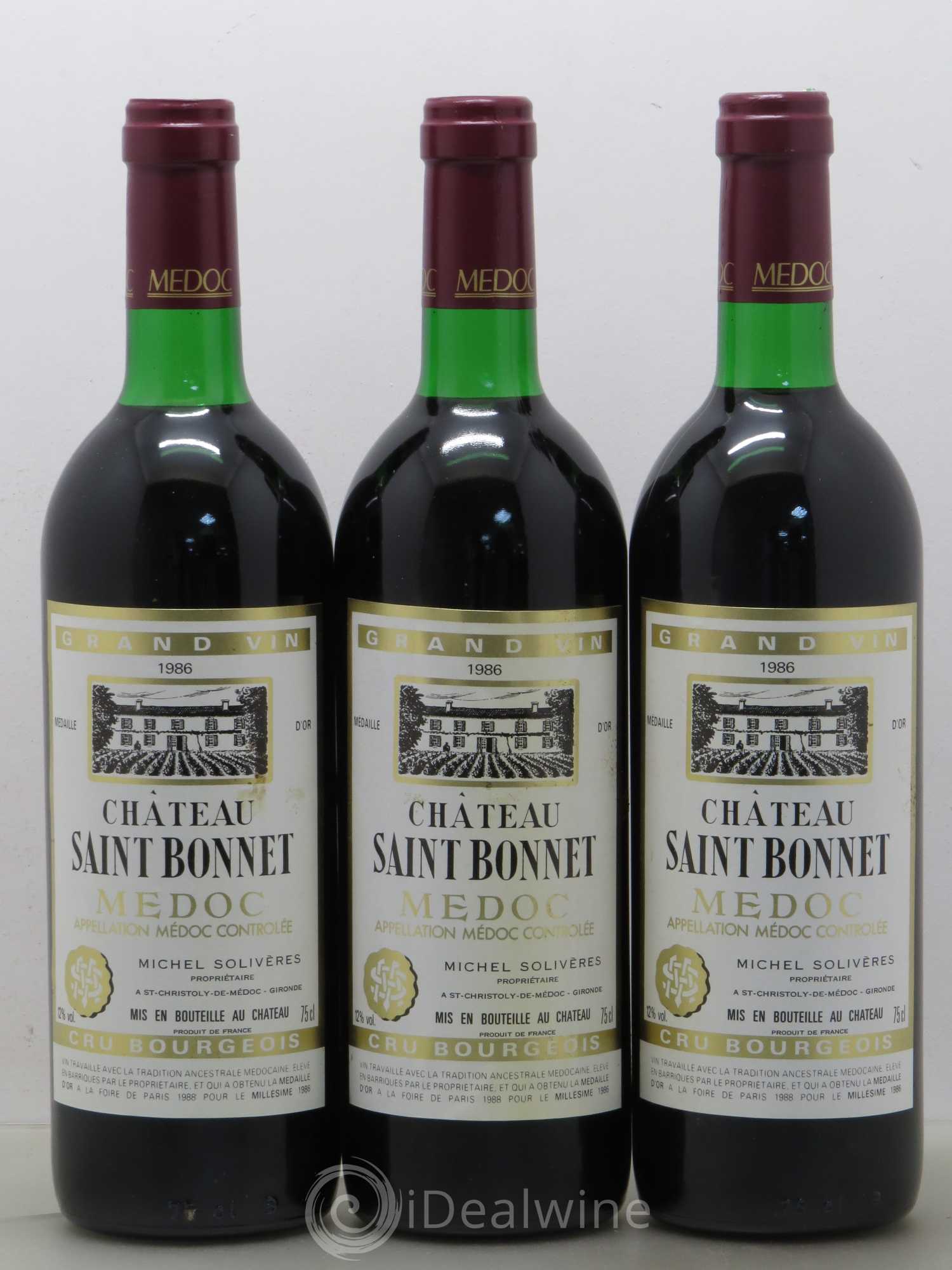 Château Saint-Bonnet Cru Bourgeois (sans prix de réserve) 1986 - Lot de 6 bouteilles - 2