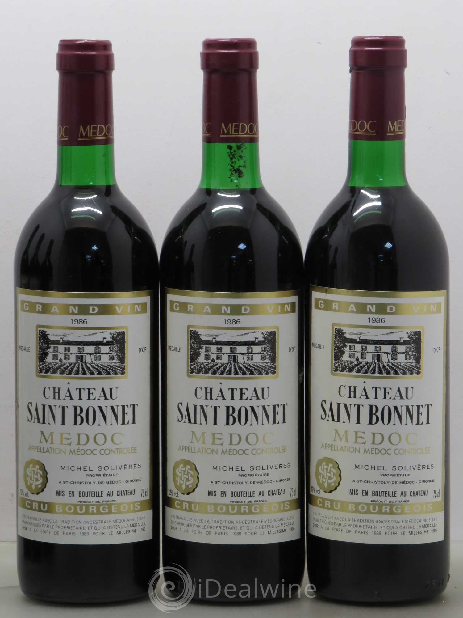 Château Saint-Bonnet Cru Bourgeois (sans prix de réserve) 1986 - Lot de 6 bouteilles - 1