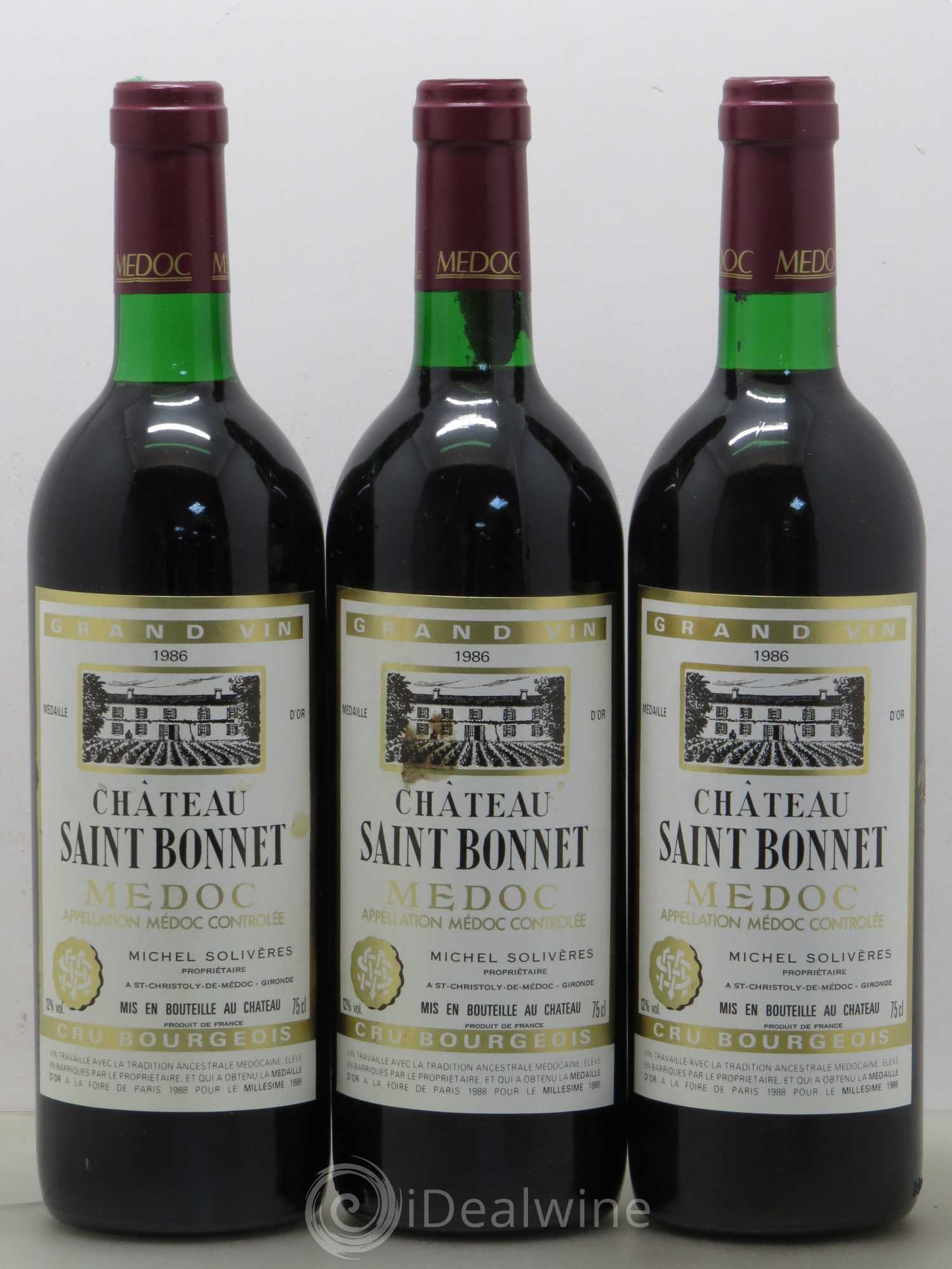 Château Saint-Bonnet Cru Bourgeois (sans prix de réserve) 1986 - Lot de 6 bouteilles - 2