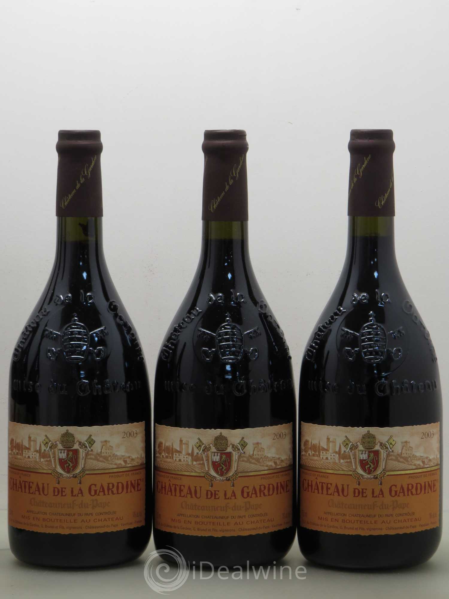 Châteauneuf-du-Pape Château de La Gardine Famille Brunel 2003 - Lot de 6 bouteilles - 1