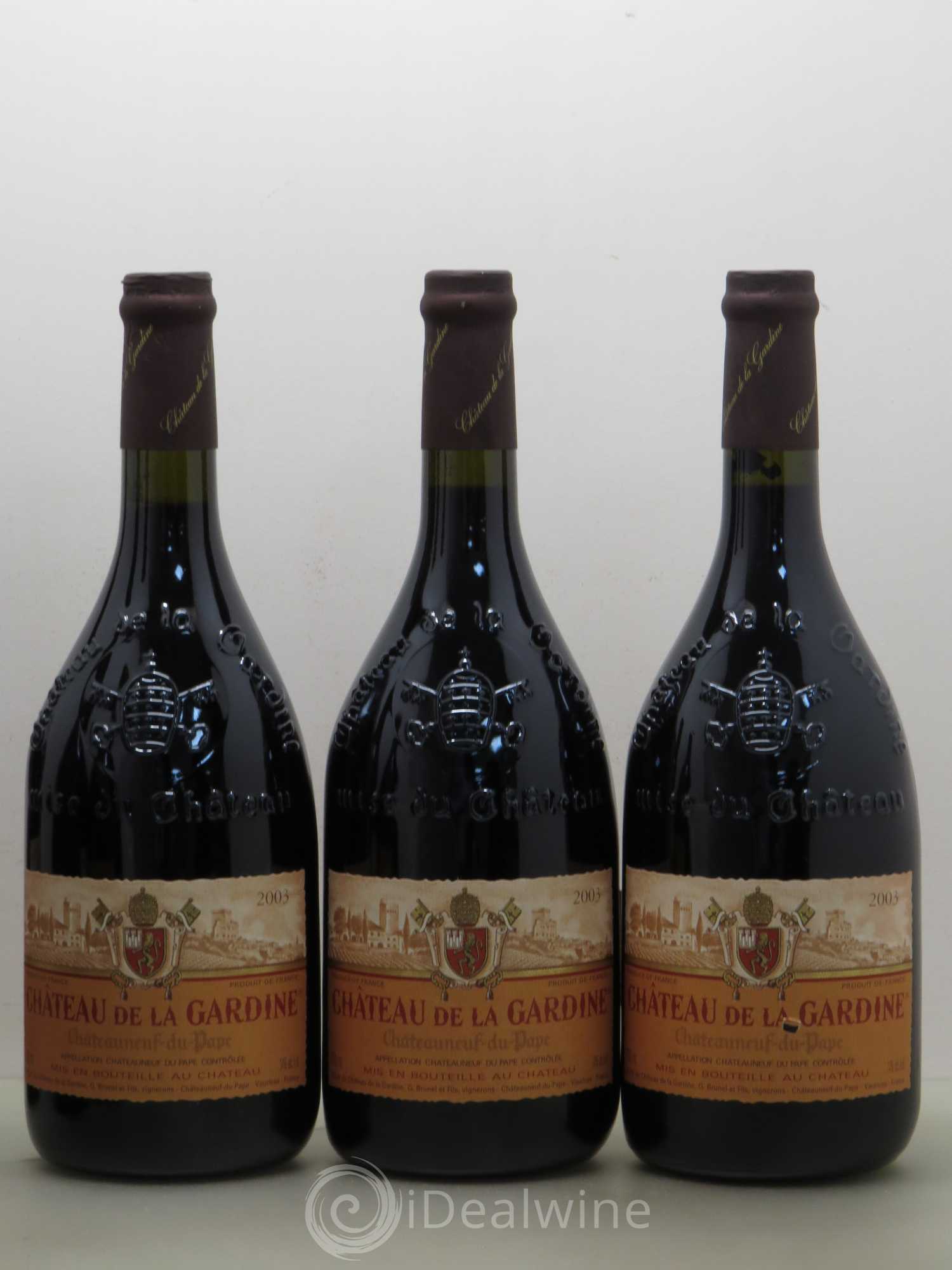 Châteauneuf-du-Pape Château de La Gardine Famille Brunel  (sans prix de réserve) 2003 - Lot de 6 bouteilles - 1