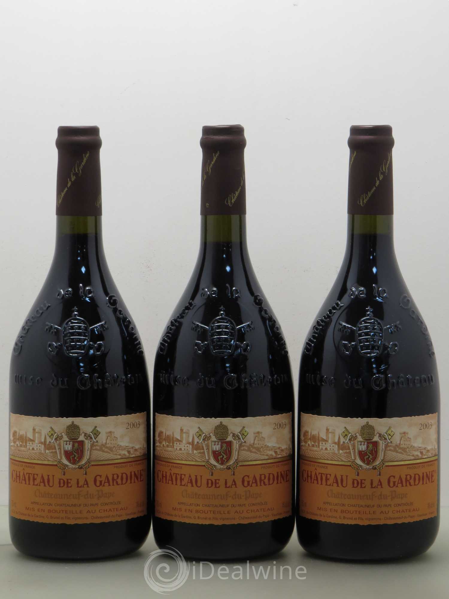 Châteauneuf-du-Pape Château de La Gardine Famille Brunel  (sans prix de réserve) 2003 - Lot de 6 bouteilles - 2