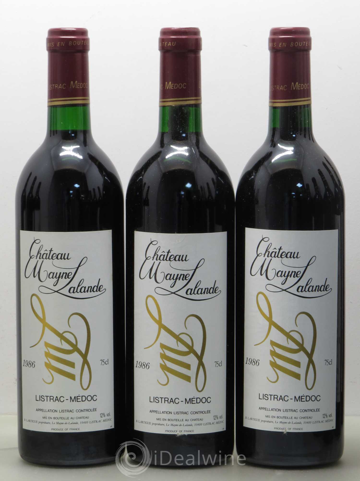Château Mayne Lalande Cru Bourgeois  (sans prix de réserve) 1986 - Lot de 12 bouteilles - 1