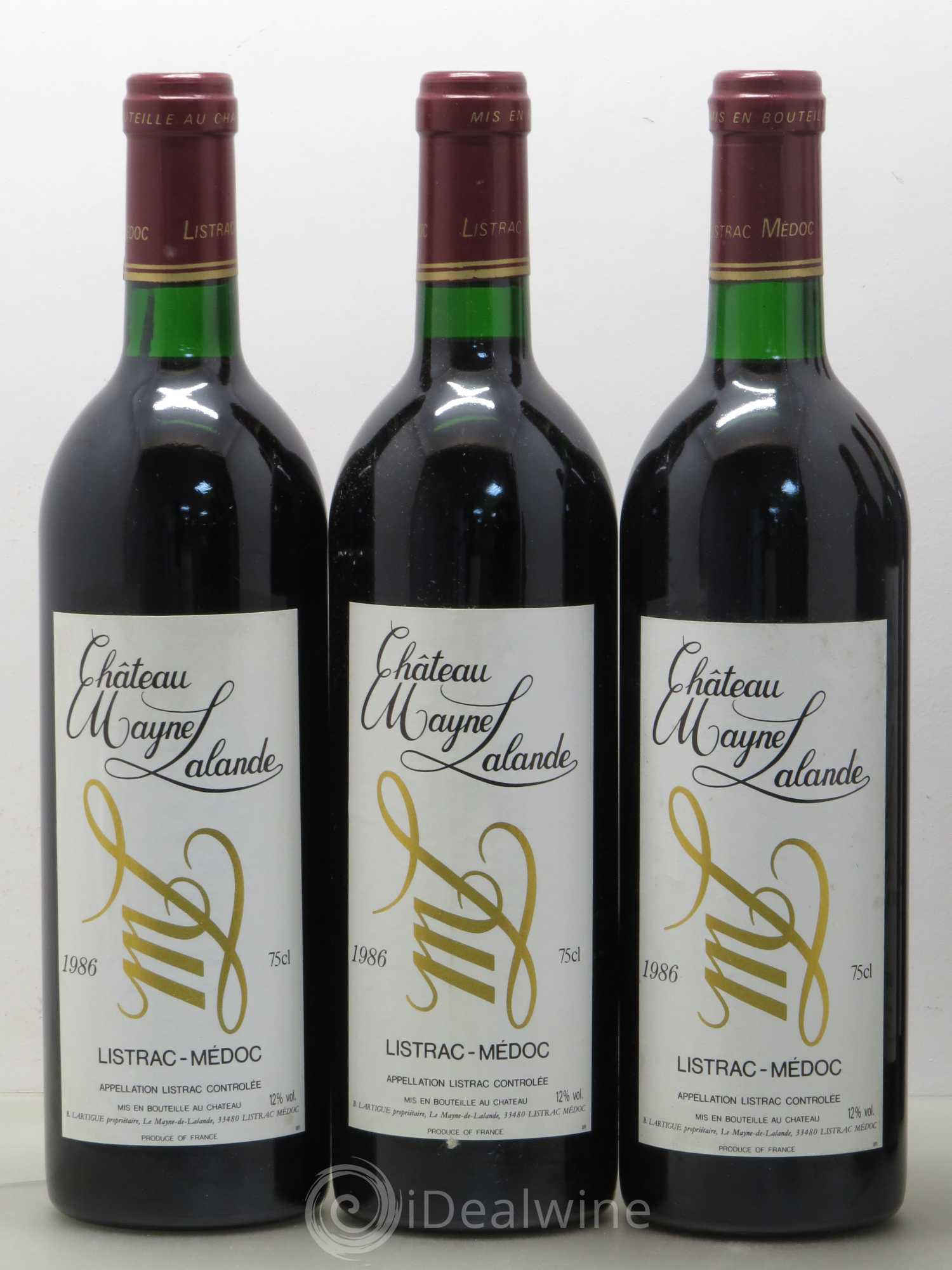 Château Mayne Lalande Cru Bourgeois  (sans prix de réserve) 1986 - Lot de 12 bouteilles - 3