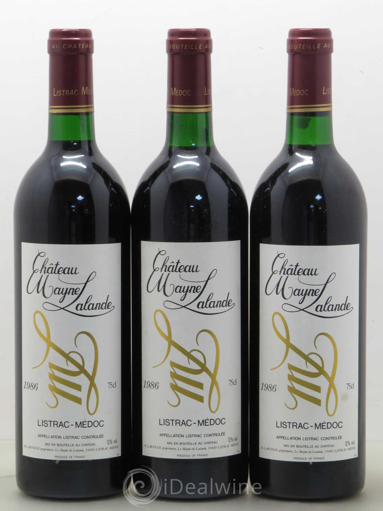 Château Mayne Lalande Cru Bourgeois  (sans prix de réserve) 1986 - Lot de 12 bouteilles - 4
