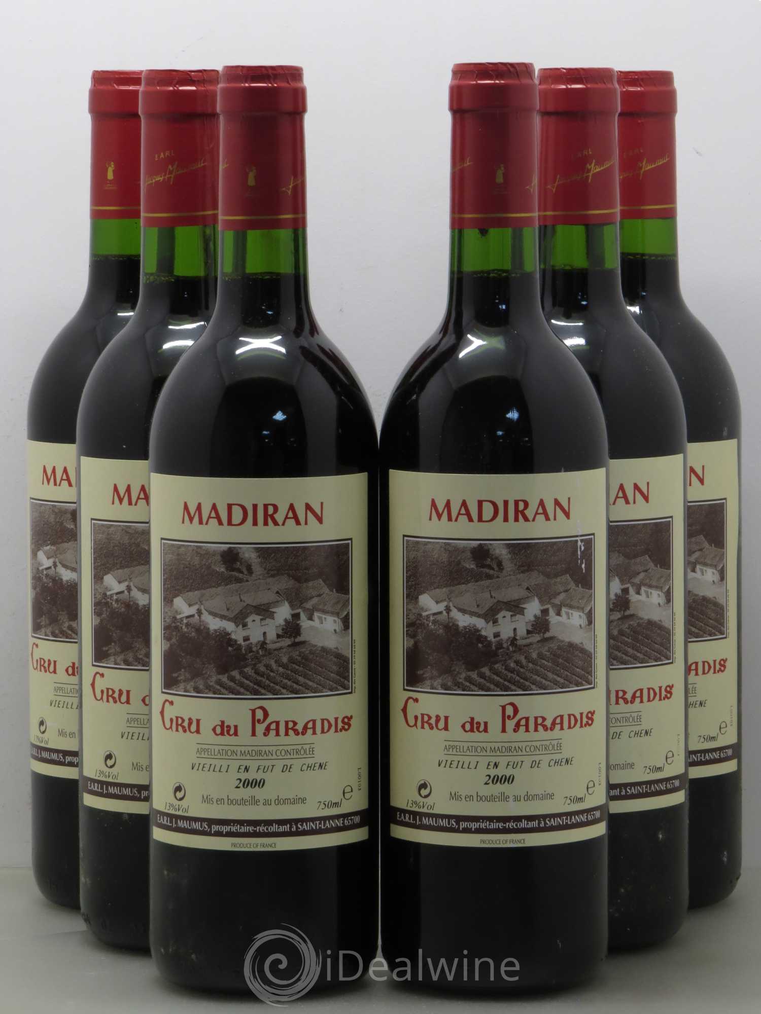Madiran Cru du paradis Maumus (sans prix de réserve) 2000 - Posten von 6 Flaschen - 0
