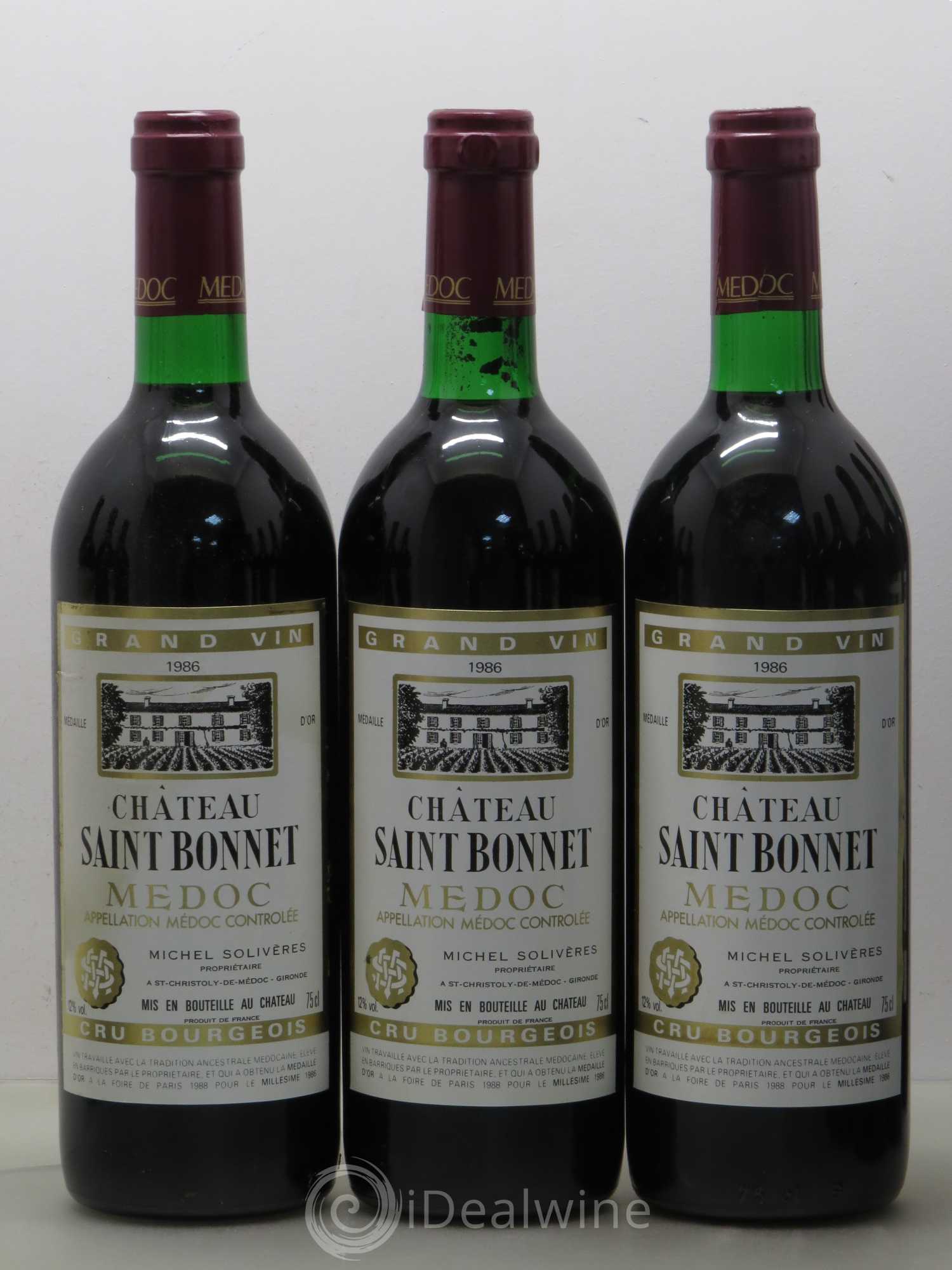 Château Saint-Bonnet Cru Bourgeois (sans prix de réserve) 1986 - Lot de 12 bouteilles - 1
