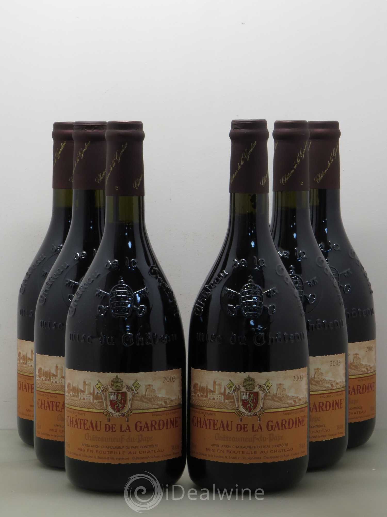 Châteauneuf-du-Pape Château de La Gardine Famille Brunel (sans prix de réserve) 2003 - Lot de 6 bouteilles - 0