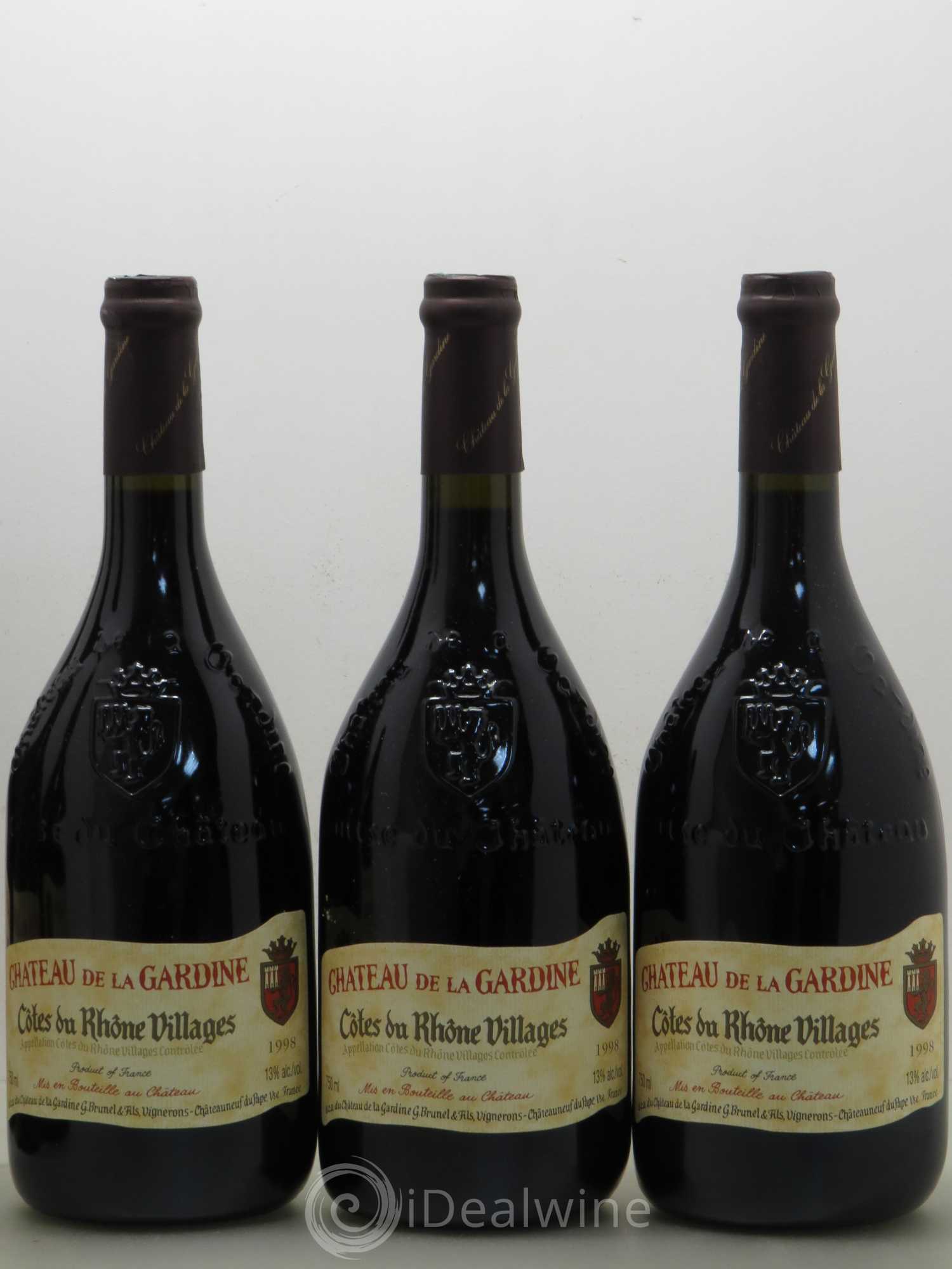 Côtes-du-Rhône Château De La Gardine (sans prix de réserve) 1998 - Posten von 6 Flaschen - 1