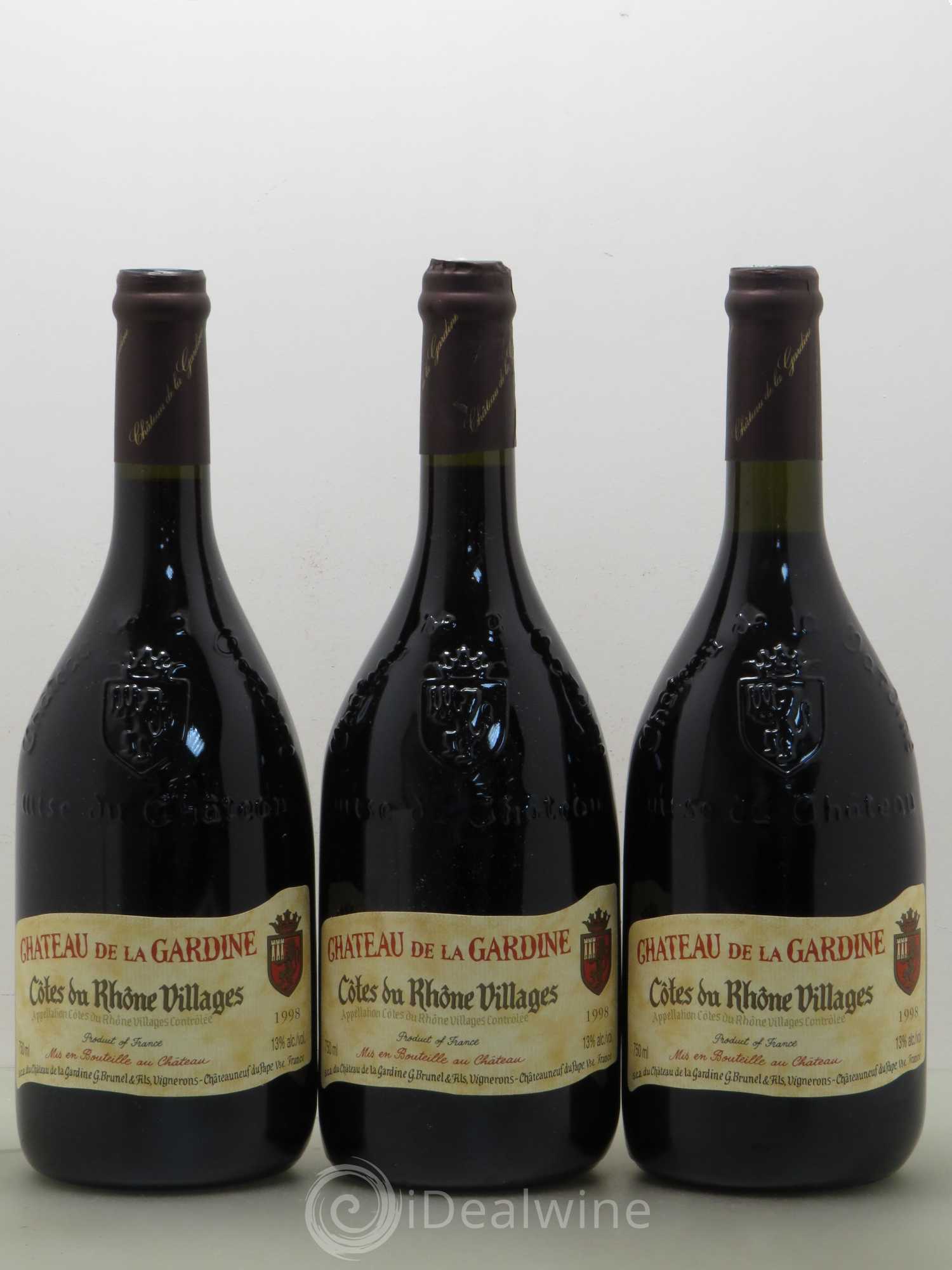 Côtes-du-Rhône Château De La Gardine (sans prix de réserve) 1998 - Posten von 6 Flaschen - 2