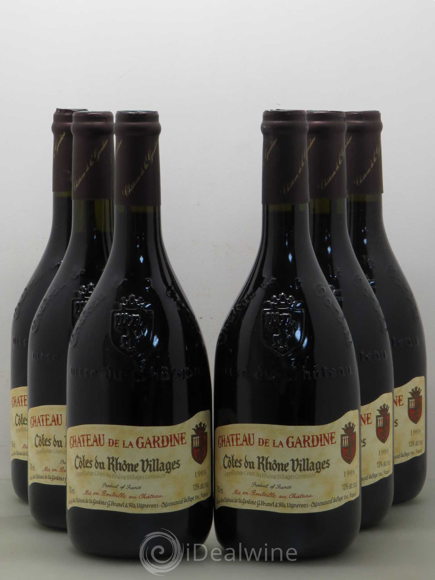 Côtes-du-Rhône Château De La Gardine (sans prix de réserve) 1998 - Posten von 6 Flaschen - 0