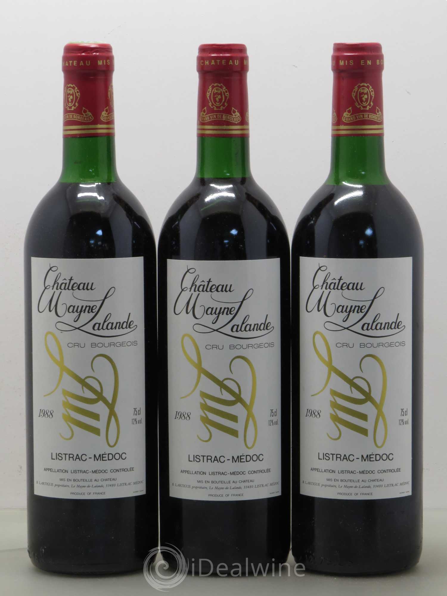 Château Mayne Lalande Cru Bourgeois (sans prix de réserve) 1988 - Lot de 6 bouteilles - 2