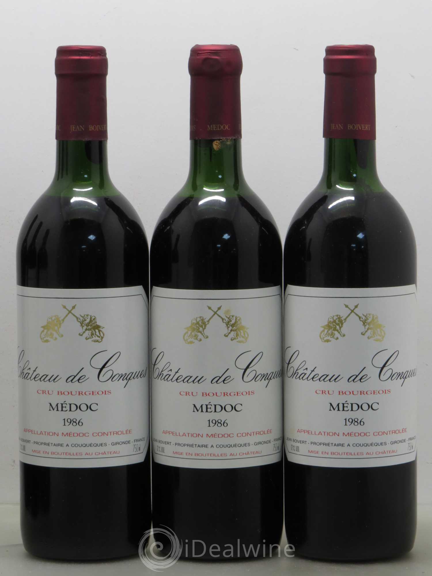 Médoc Château de Conques (sans prix de réserve) 1986 - Posten von 6 Flaschen - 1