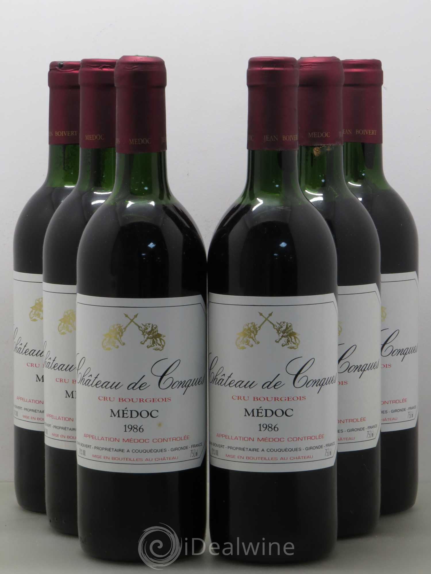 Médoc Château de Conques (sans prix de réserve) 1986 - Posten von 6 Flaschen - 0