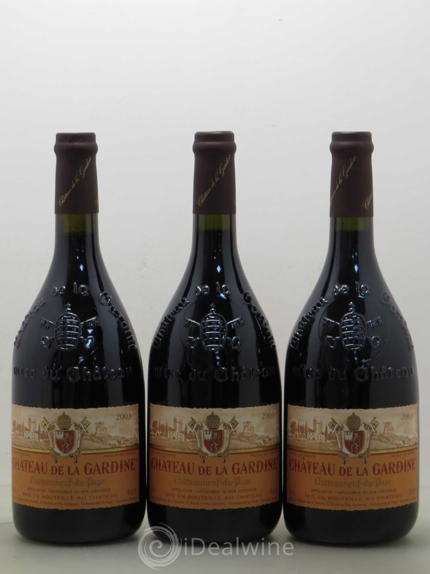 Châteauneuf-du-Pape Château de La Gardine Famille Brunel 2003 - Lot de 5 bouteilles - 1