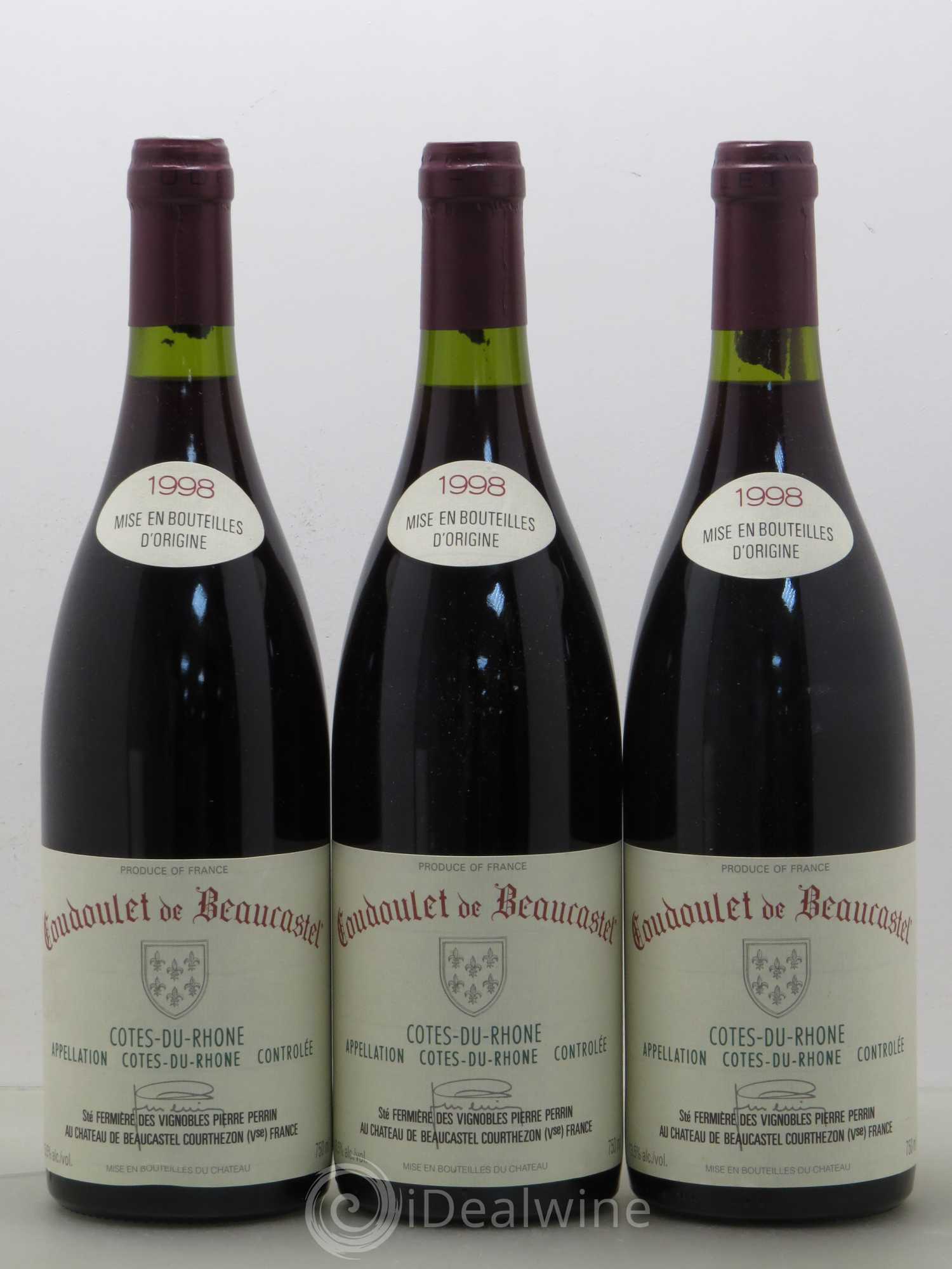 Côtes-du-Rhône Coudoulet de Beaucastel Famille Perrin (sans prix de réserve) 1998 - Lot de 6 bouteilles - 2