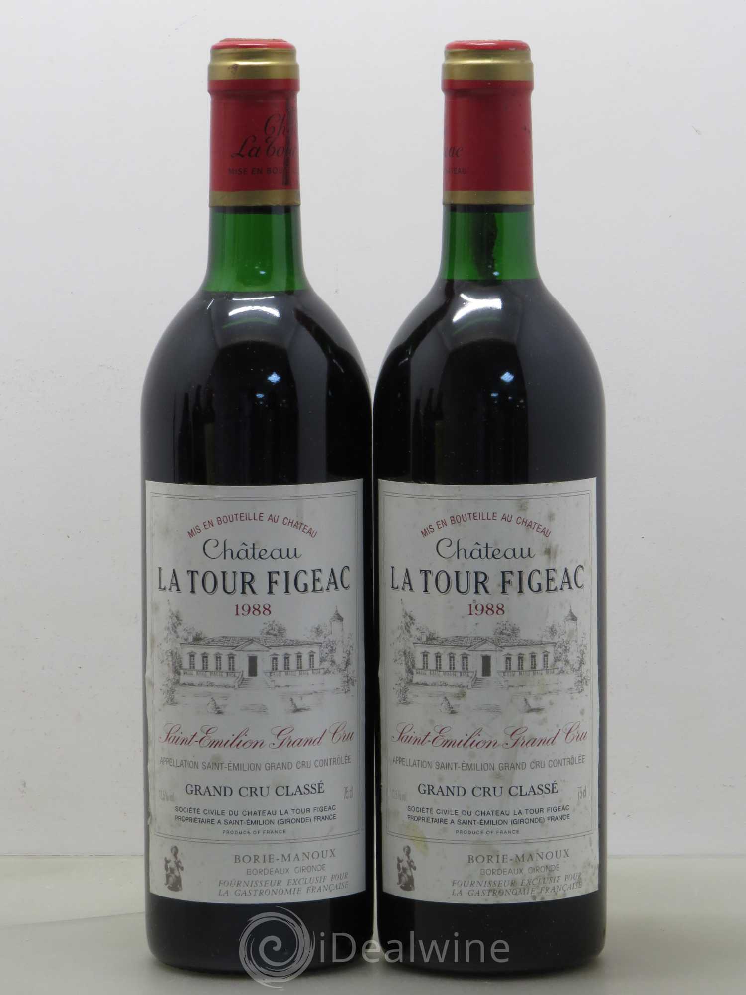 Château la Tour Figeac Grand Cru Classé (sans prix de réserve) 1988 - Lot de 2 bouteilles - 0