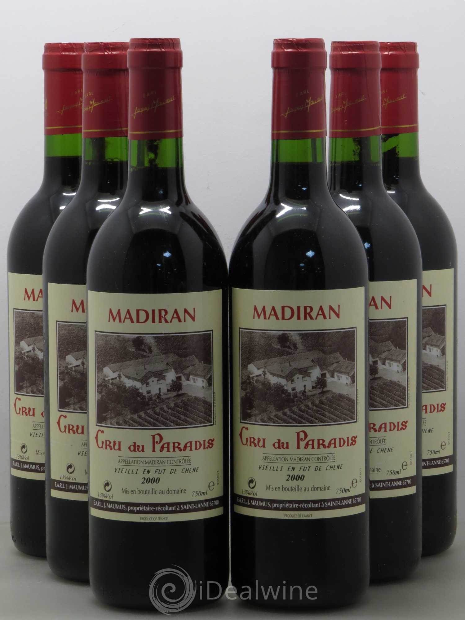 Madiran Cru du paradis Maumus (sans prix de réserve) 2000 - Posten von 6 Flaschen - 0